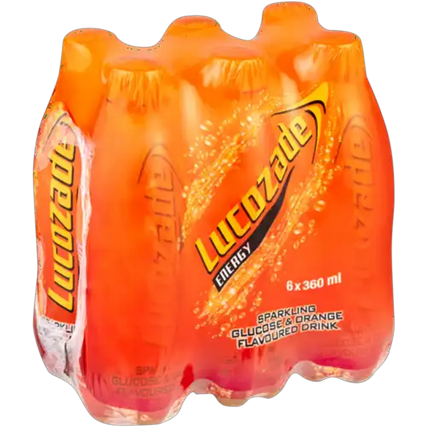Image of Lucozade Orange Flavoured Sparkling Glucose Drink 6 x 360ml