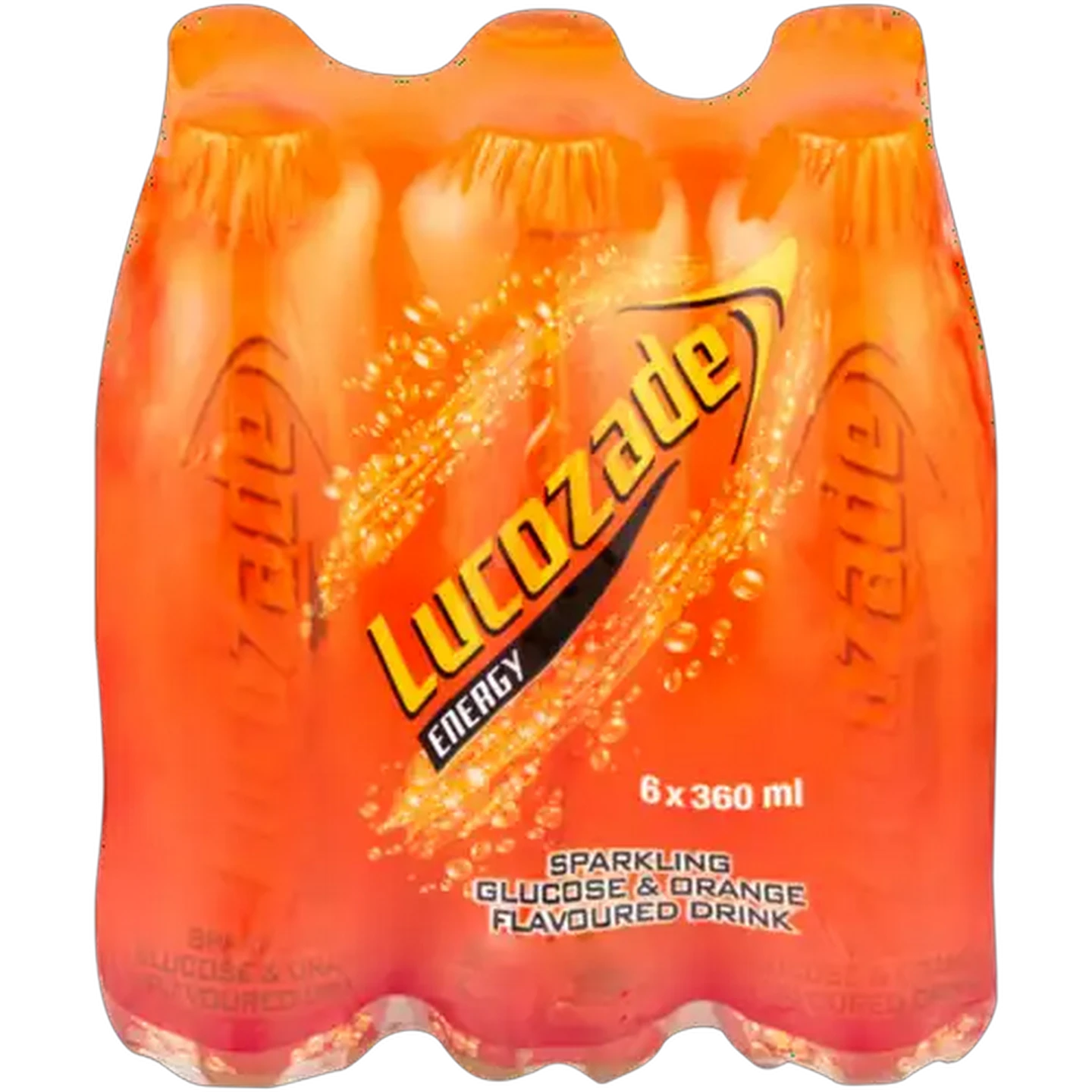 Image of Lucozade Orange Flavoured Sparkling Glucose Drink 6 x 360ml