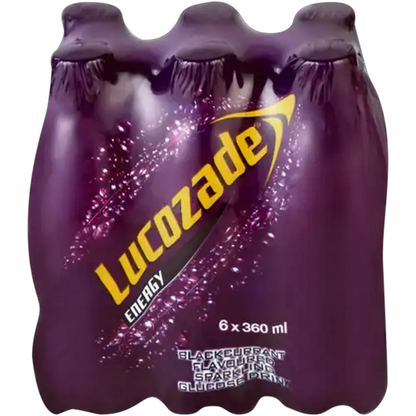 Image of Lucozade Blackcurrant Flavoured Sparkling Glucose Drink 6 x 360ml