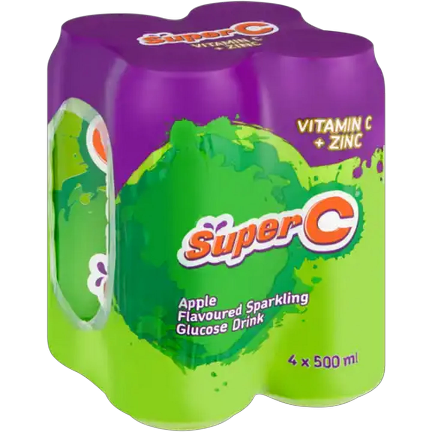 Image of Super C Apple Flavoured Sparkling Glucose Drink 4 x 500ml
