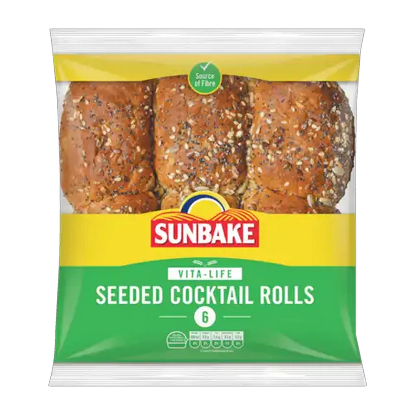 Image of Sunbake Seeded Cocktail Rolls 6 Pack