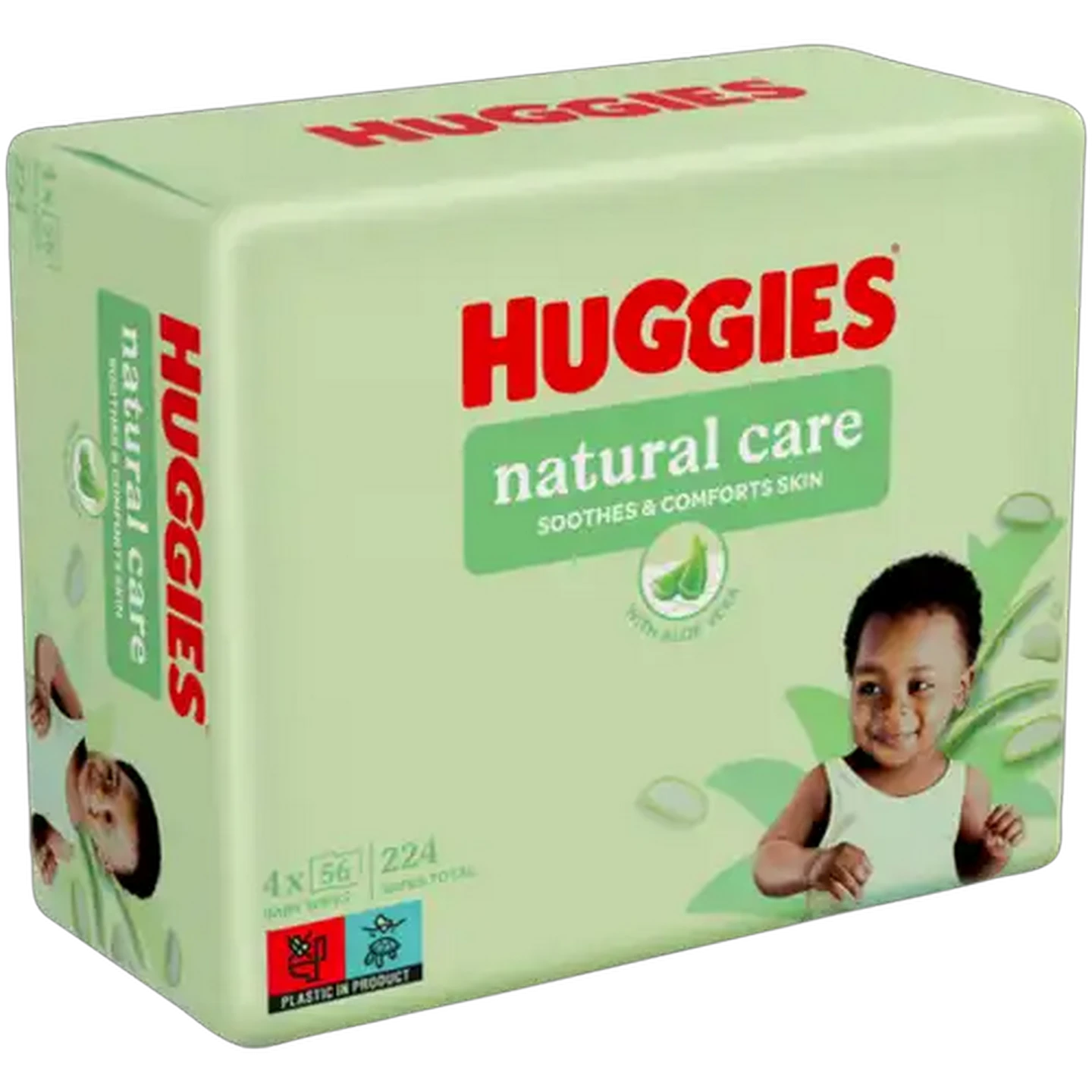Image of Huggies Natural Care Baby Wipes 4 x 56 Pack