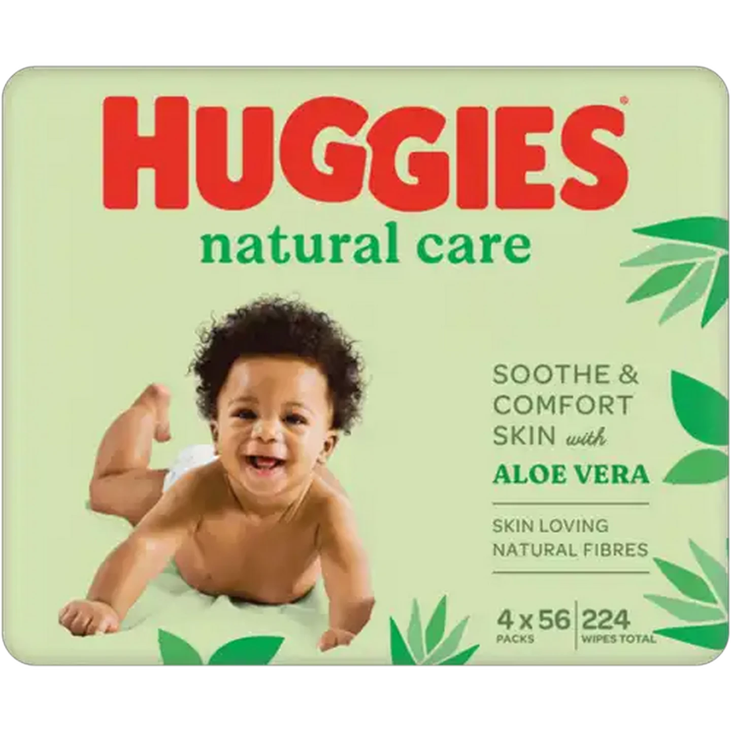 Image of Huggies Natural Care Baby Wipes 4 x 56 Pack