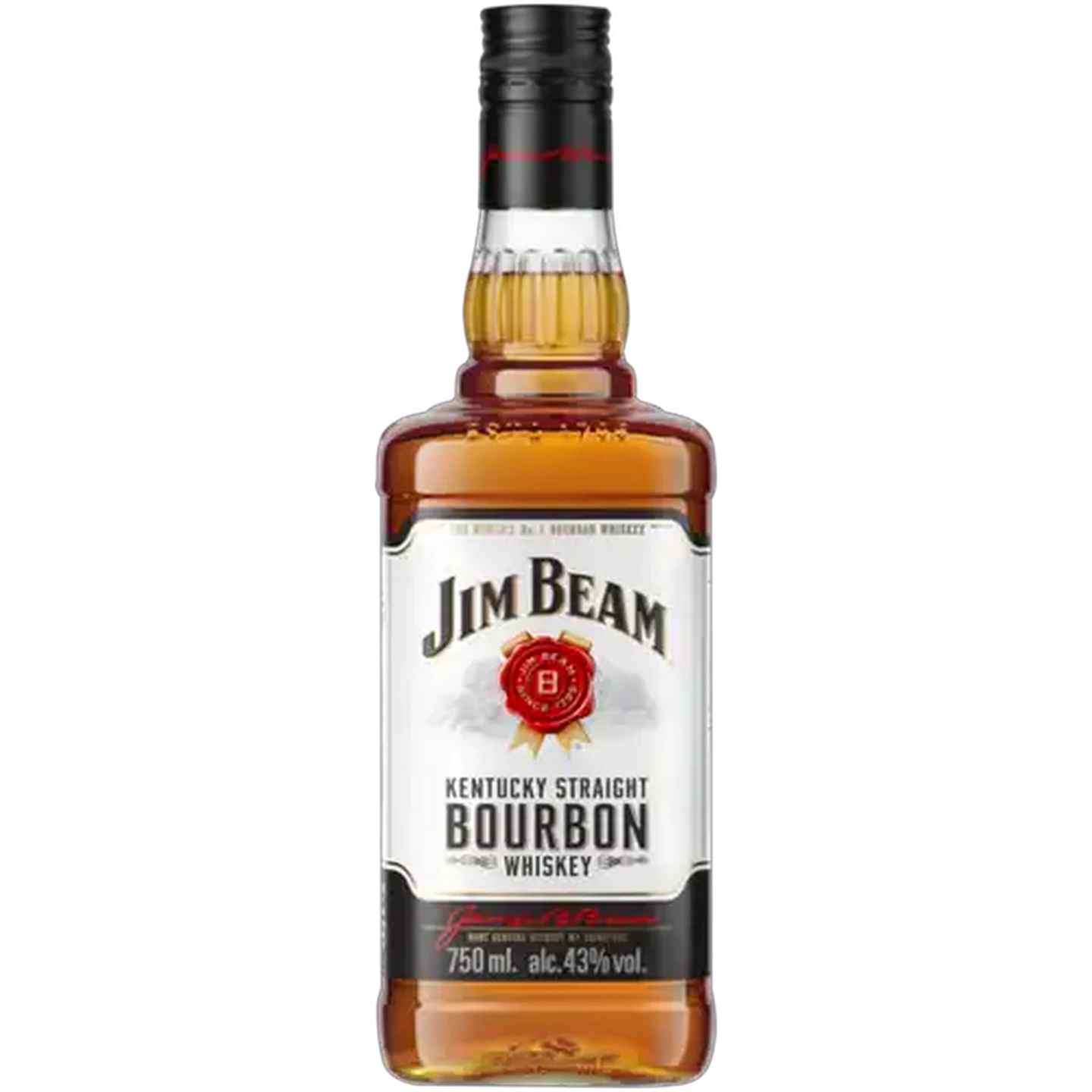 Image of Jim Beam Kentucky Straight Bourbon Whiskey Bottle 750ml