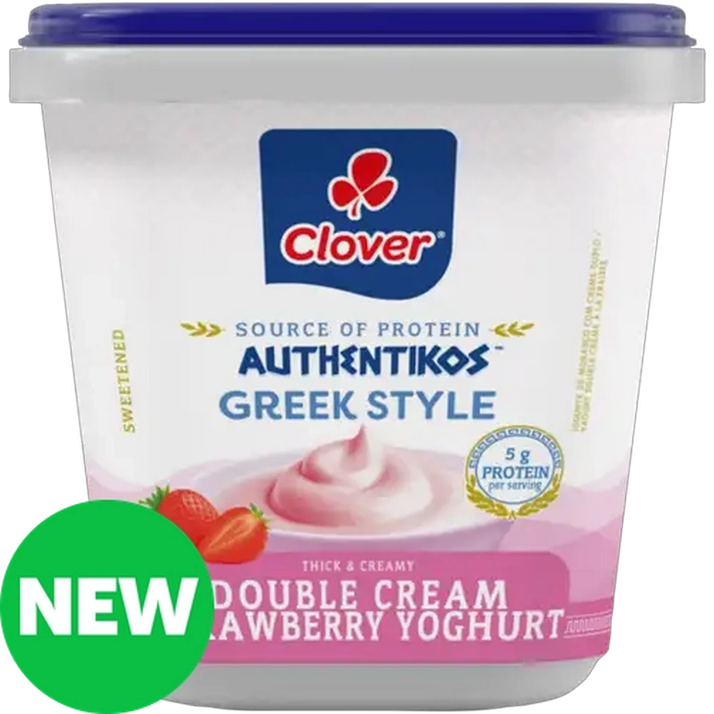 Image of Clover Authentikos Strawberry Flavoured Greek Style Double Cream Yoghurt 750g