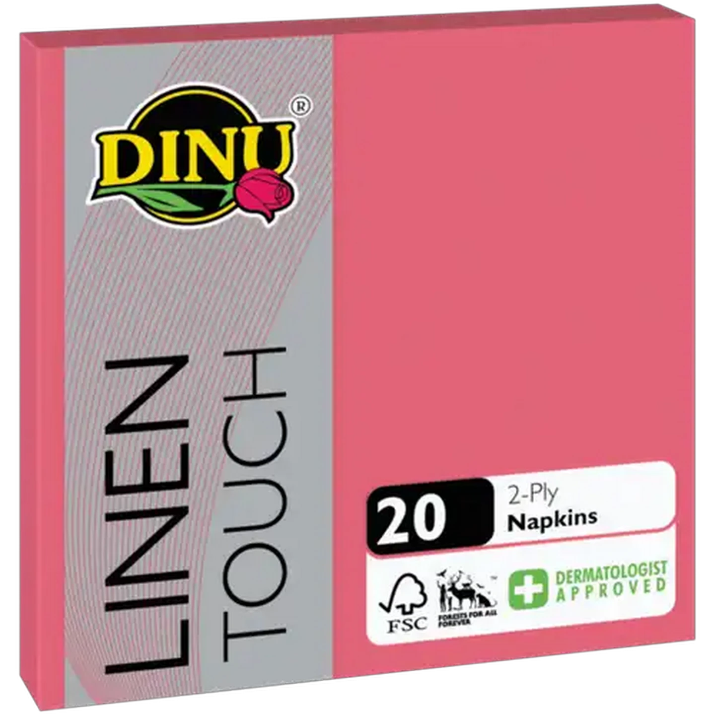 Image of Dinu Linen Touch Red 2 Ply Napkins 20 Pack