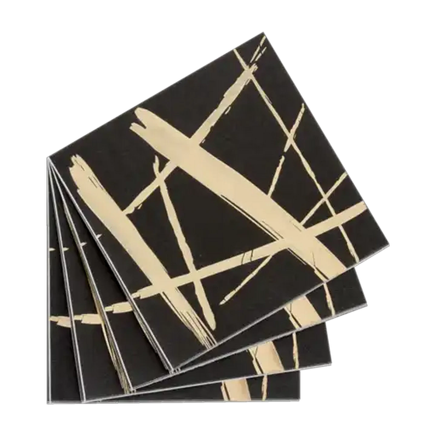 Image of Occasions Black & Gold 2 Ply Lunch Napkins 12-Pack