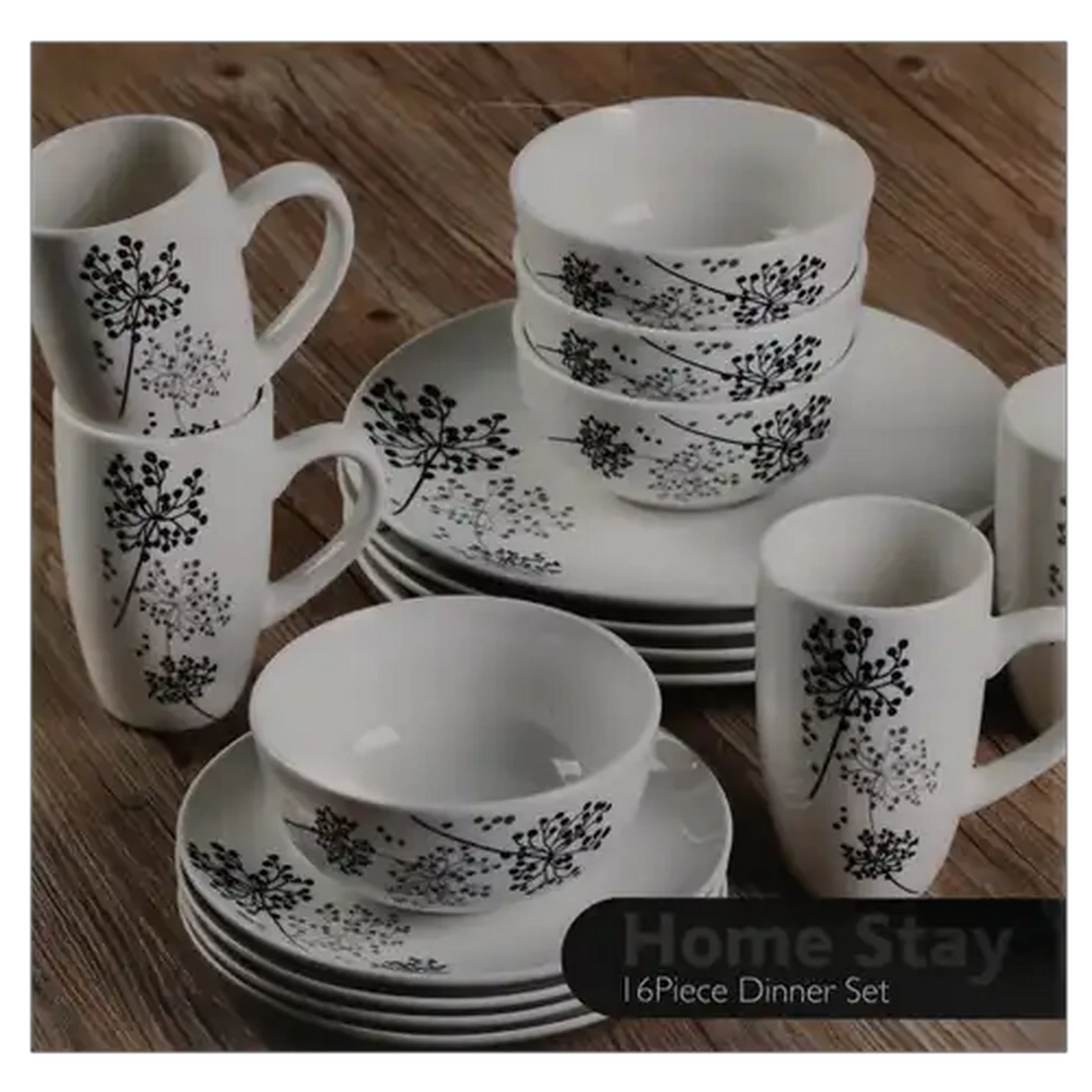 Image of Home Stay Dinner Set 16-Piece (Print May Vary)