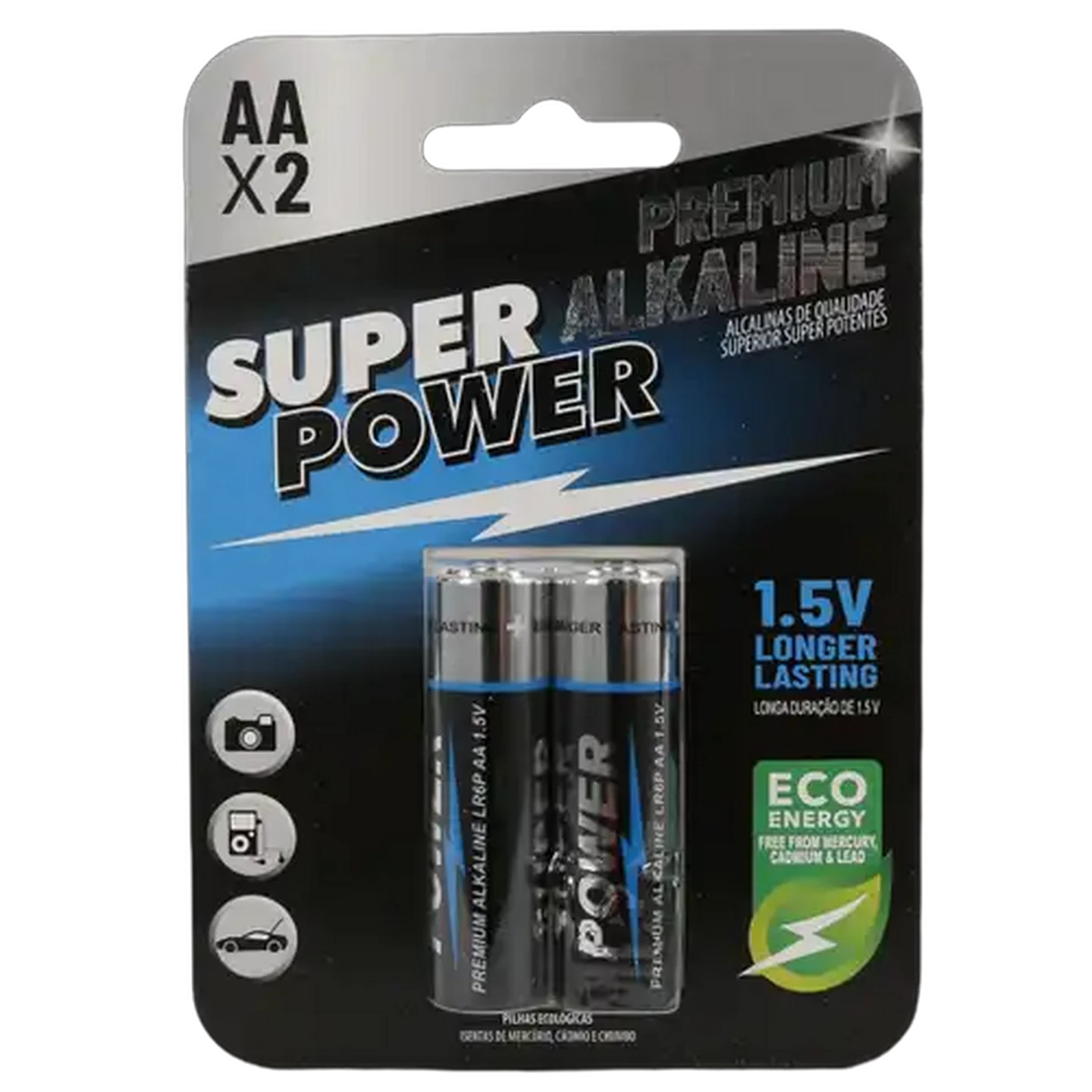 Image of Super Power Premium AA Alkaline Batteries 2-Pack