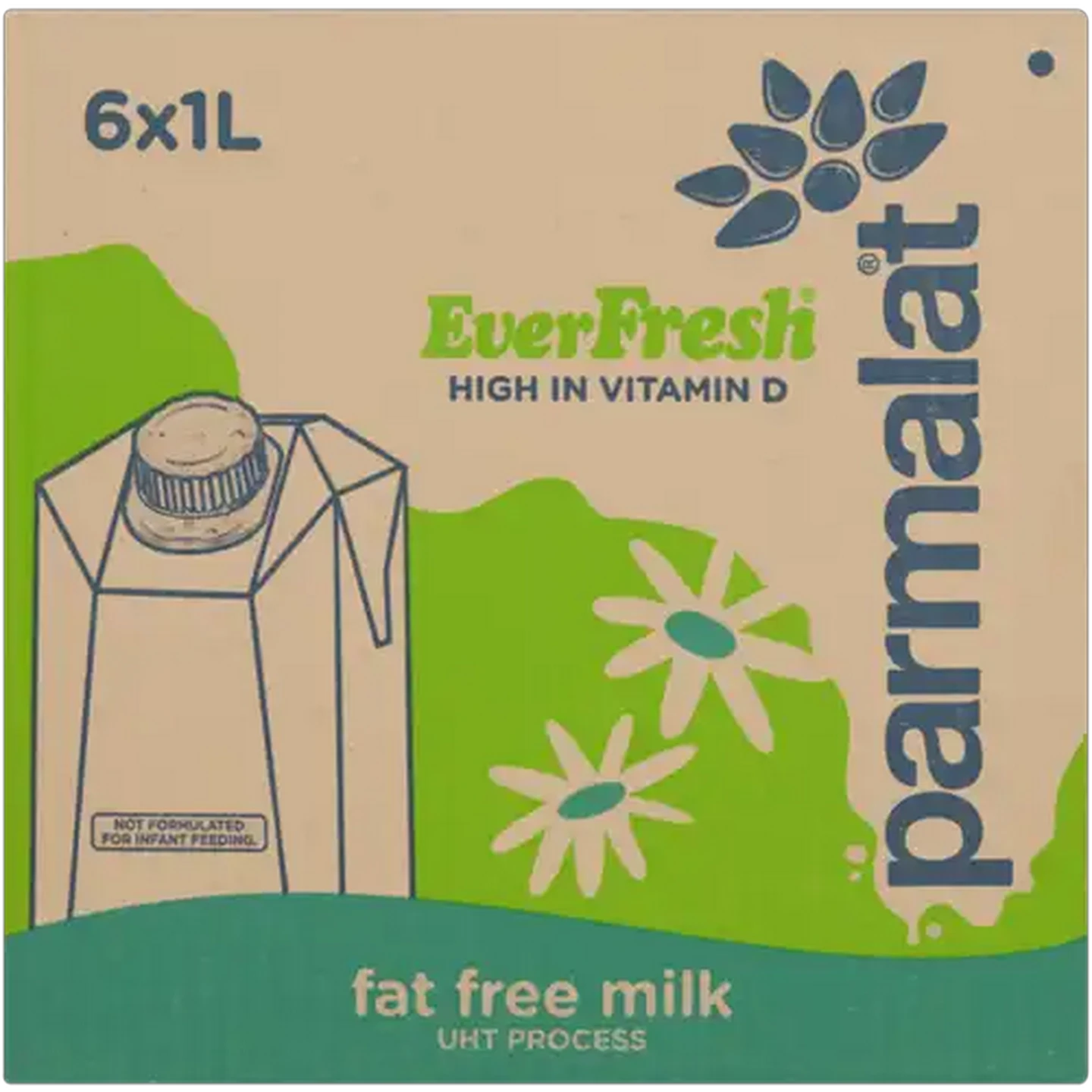 Image of Parmalat Everfresh UHT Fat Free Milk 6 x 1L