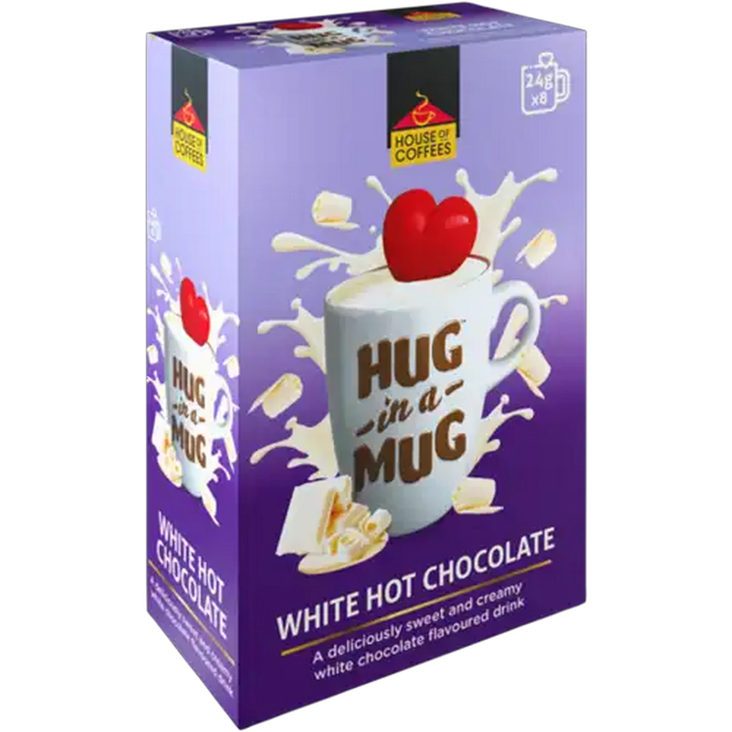 Image of House of Coffees HUG in a MUG White Hot Chocolate 8 x 24g