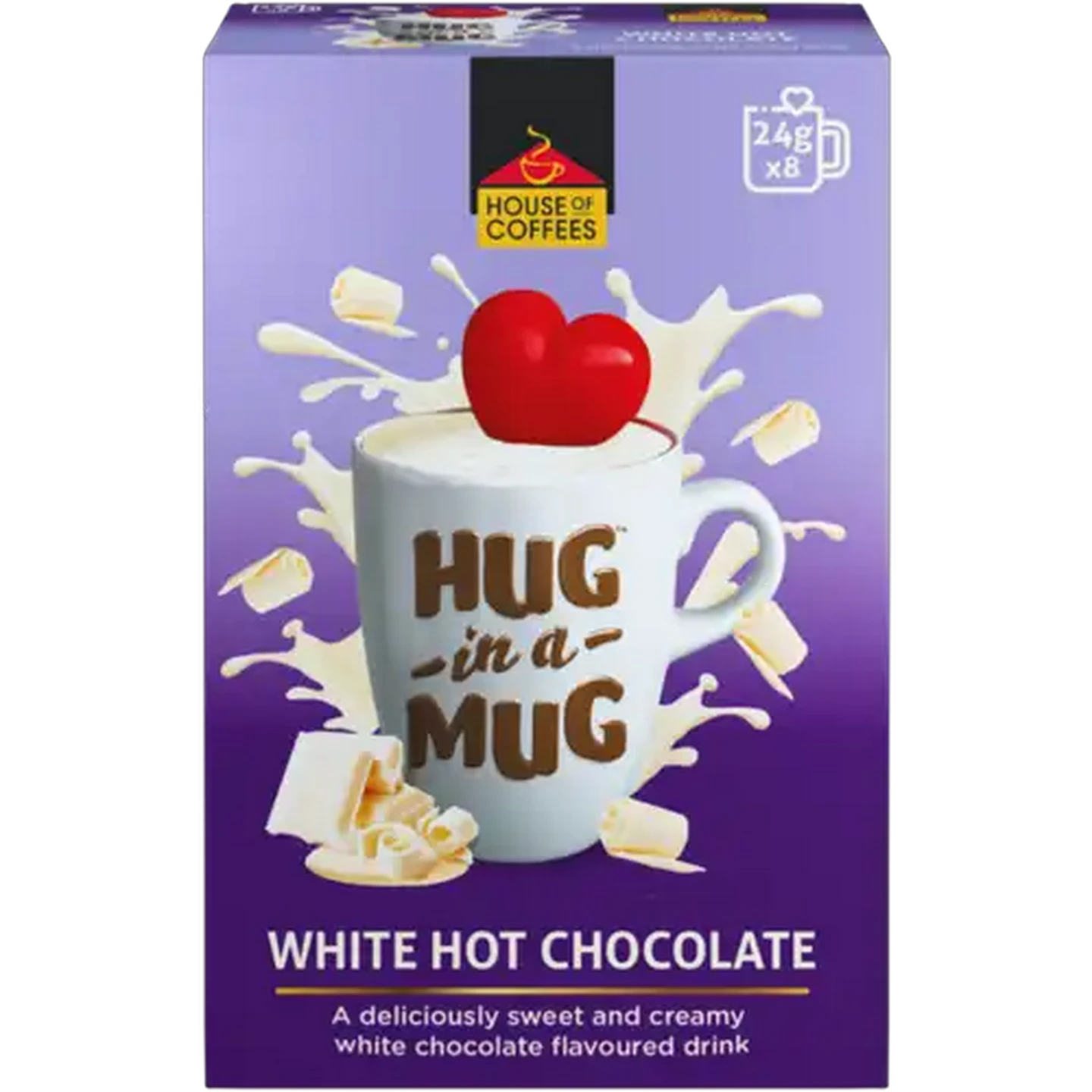 Image of House of Coffees HUG in a MUG White Hot Chocolate 8 x 24g