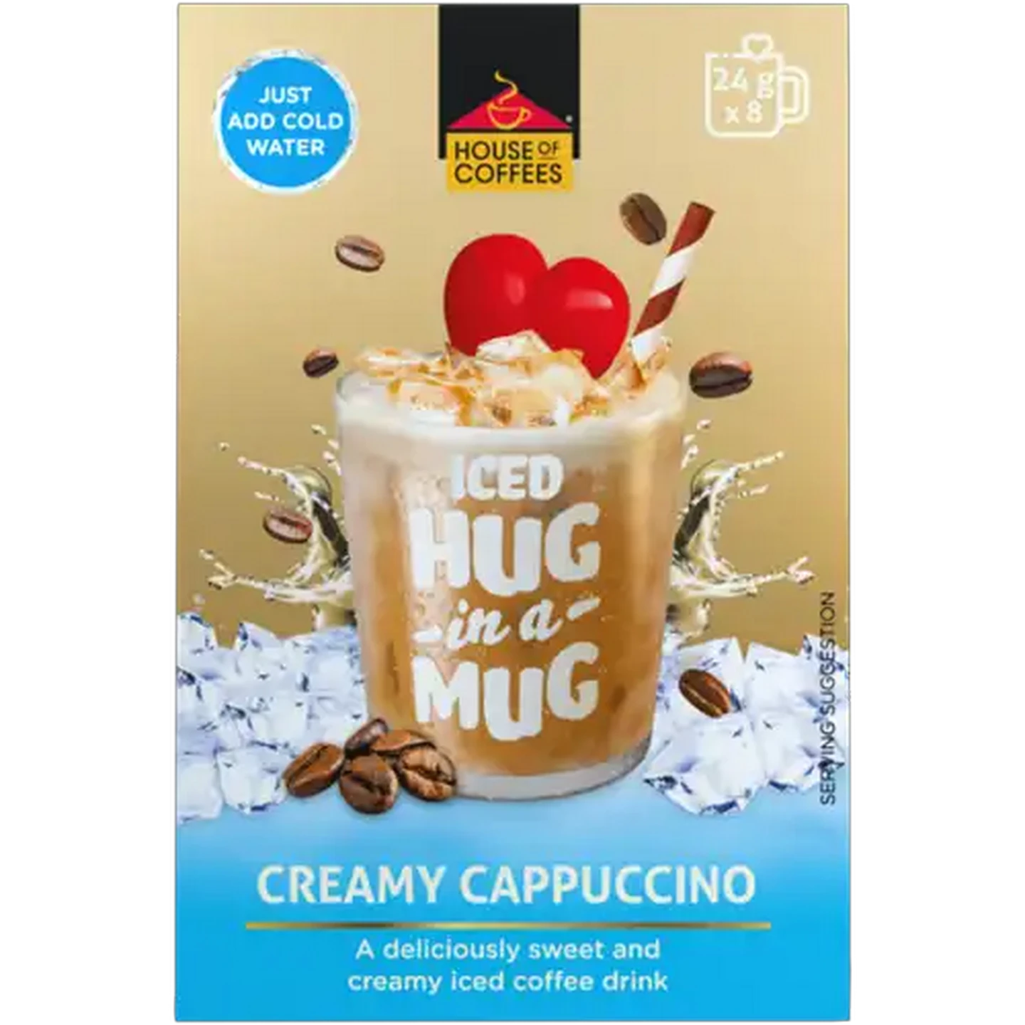 Image of House of Coffees HUG in a MUG Creamy Iced Cappuccino 8 x 24g