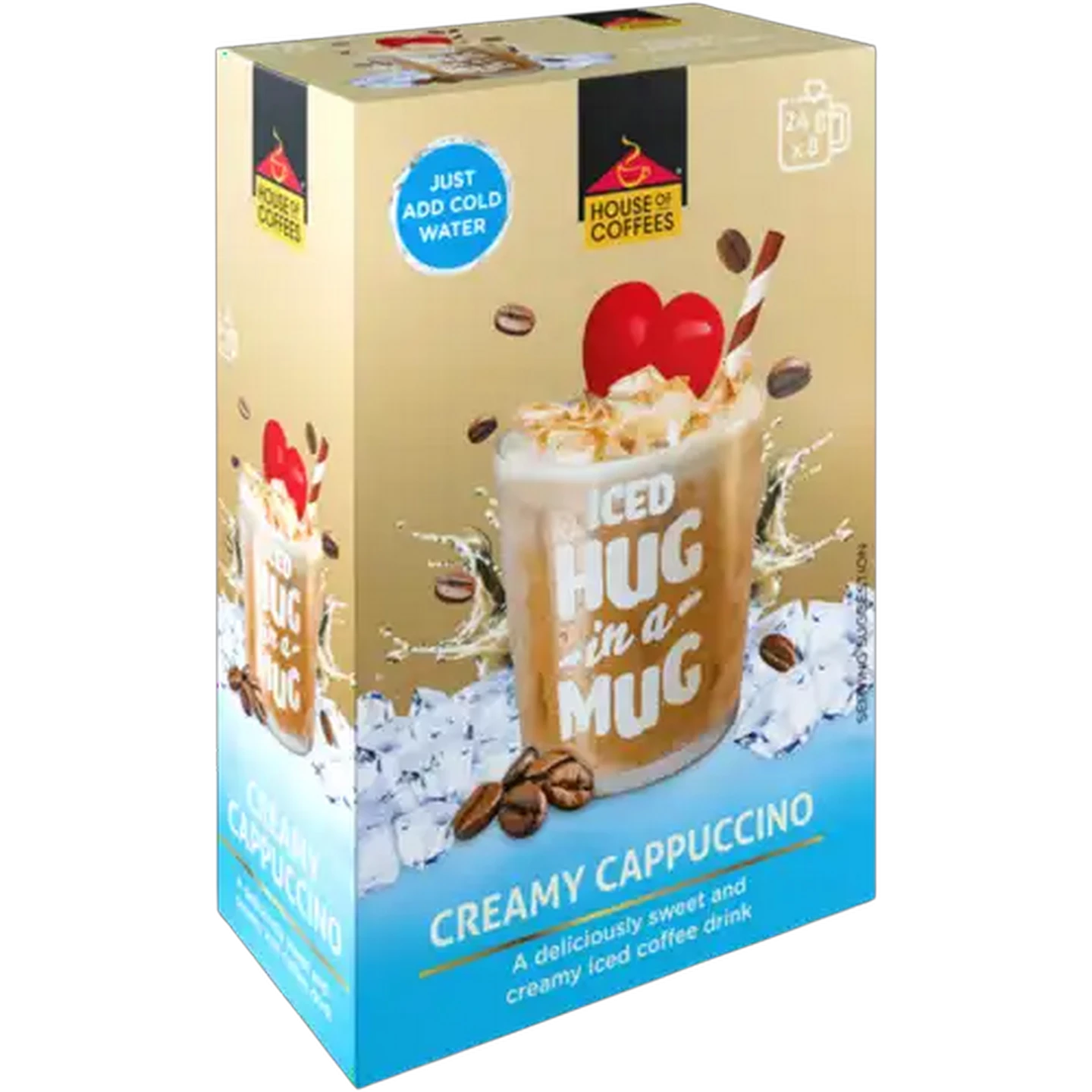 Image of House of Coffees HUG in a MUG Creamy Iced Cappuccino 8 x 24g