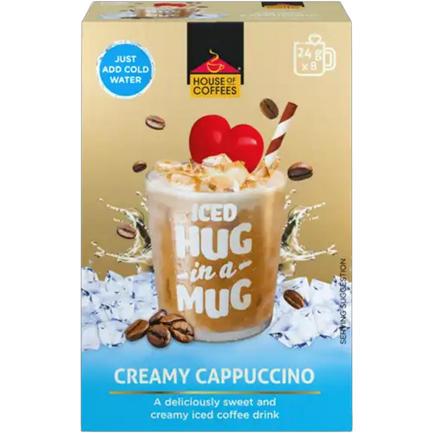 Image of House of Coffees HUG in a MUG Creamy Iced Cappuccino 8 x 24g