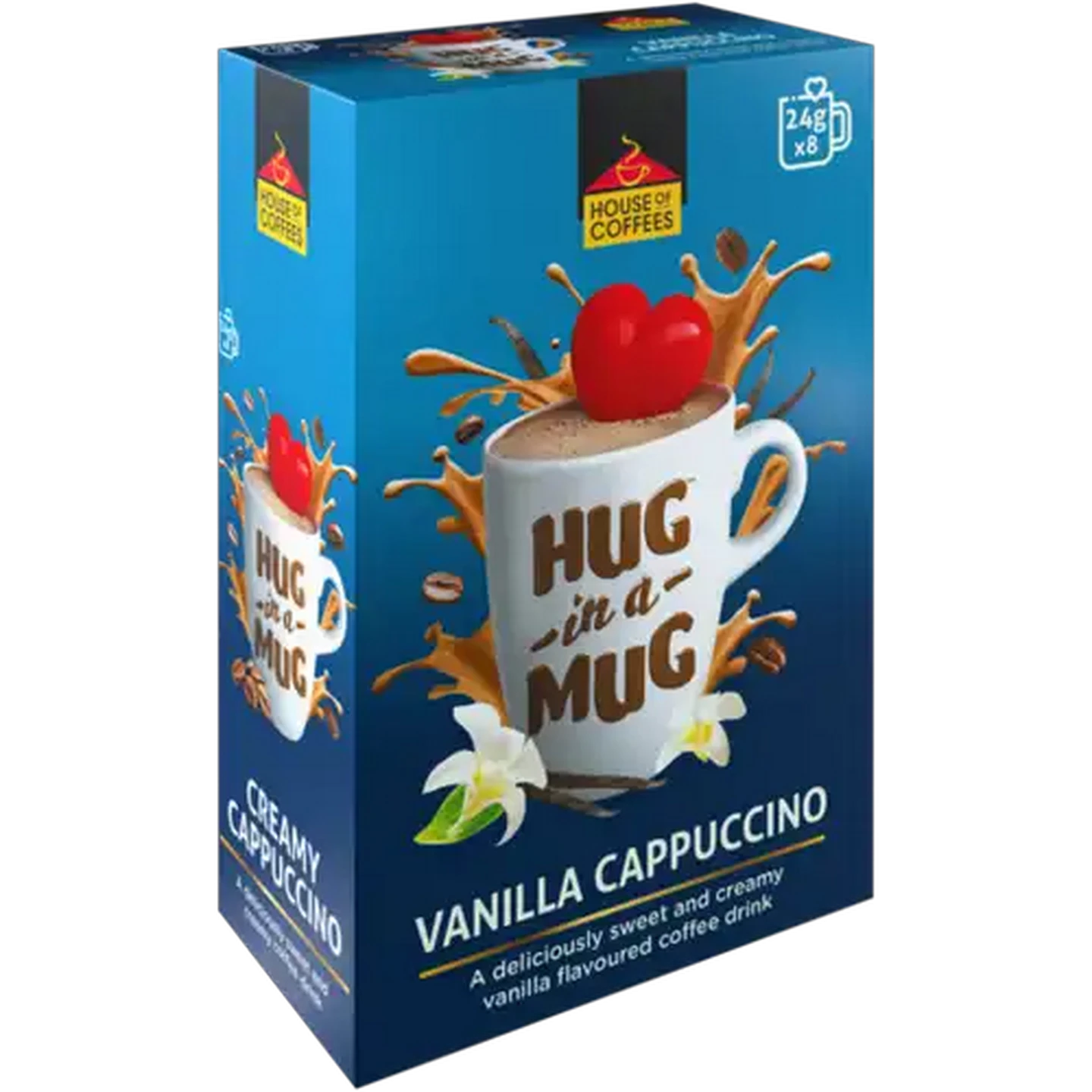 Image of House of Coffees HUG in a MUG Vanilla Flavoured Cappuccino 8 x 24g