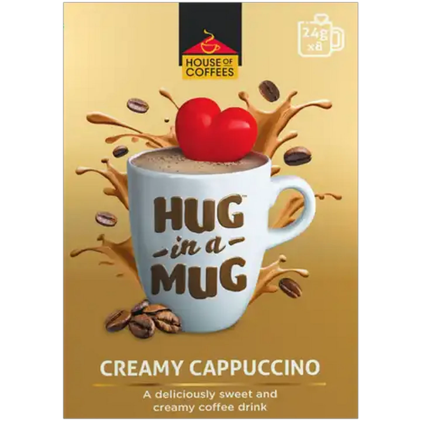 Image of House of Coffees HUG in a MUG Creamy Cappuccino 8 x 24g