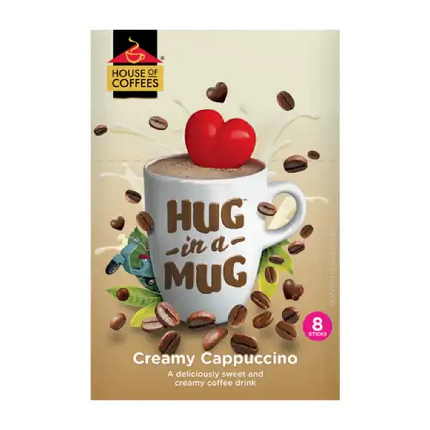 Image of House of Coffees HUG in a MUG Creamy Cappuccino 8 x 24g