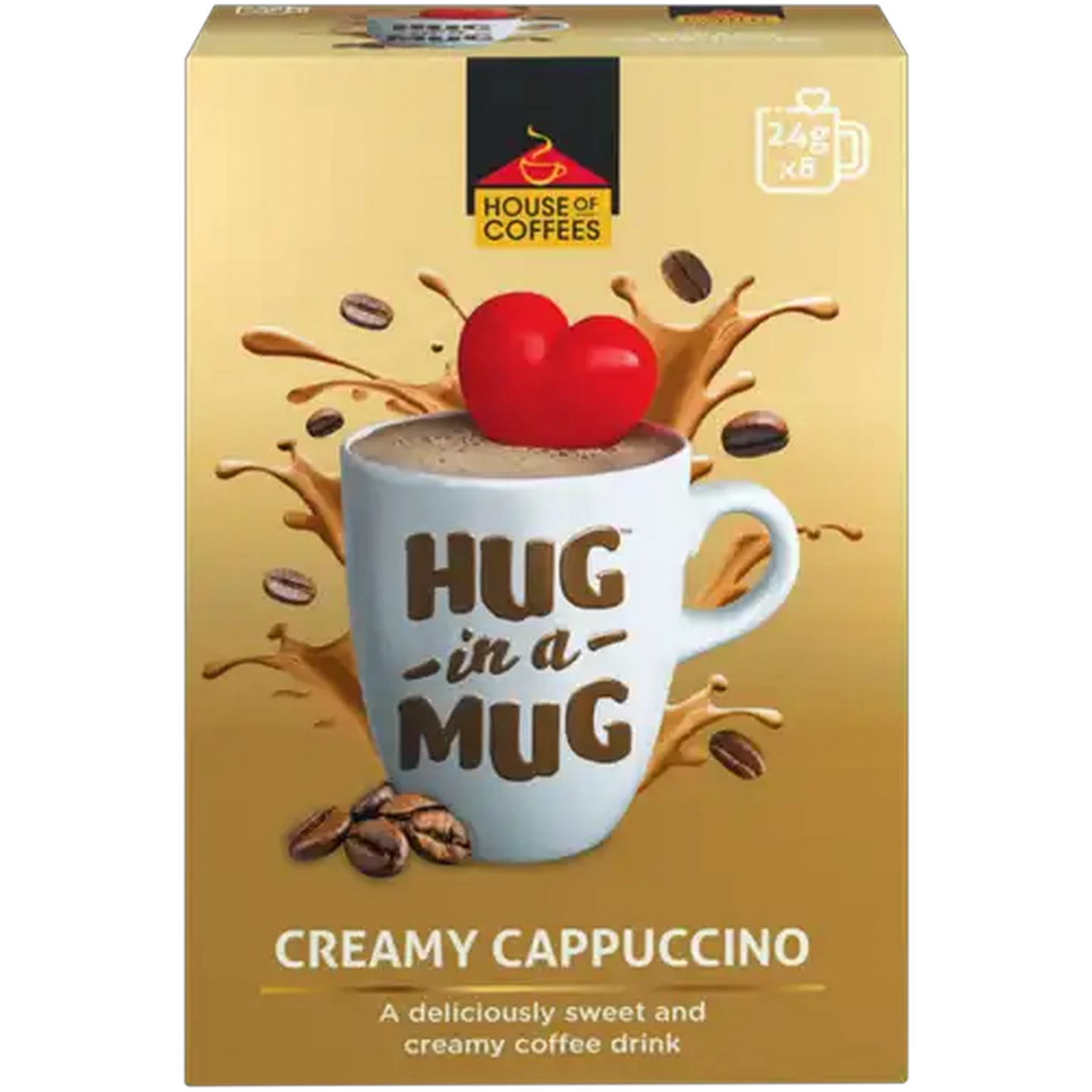 Image of House of Coffees HUG in a MUG Creamy Cappuccino 8 x 24g