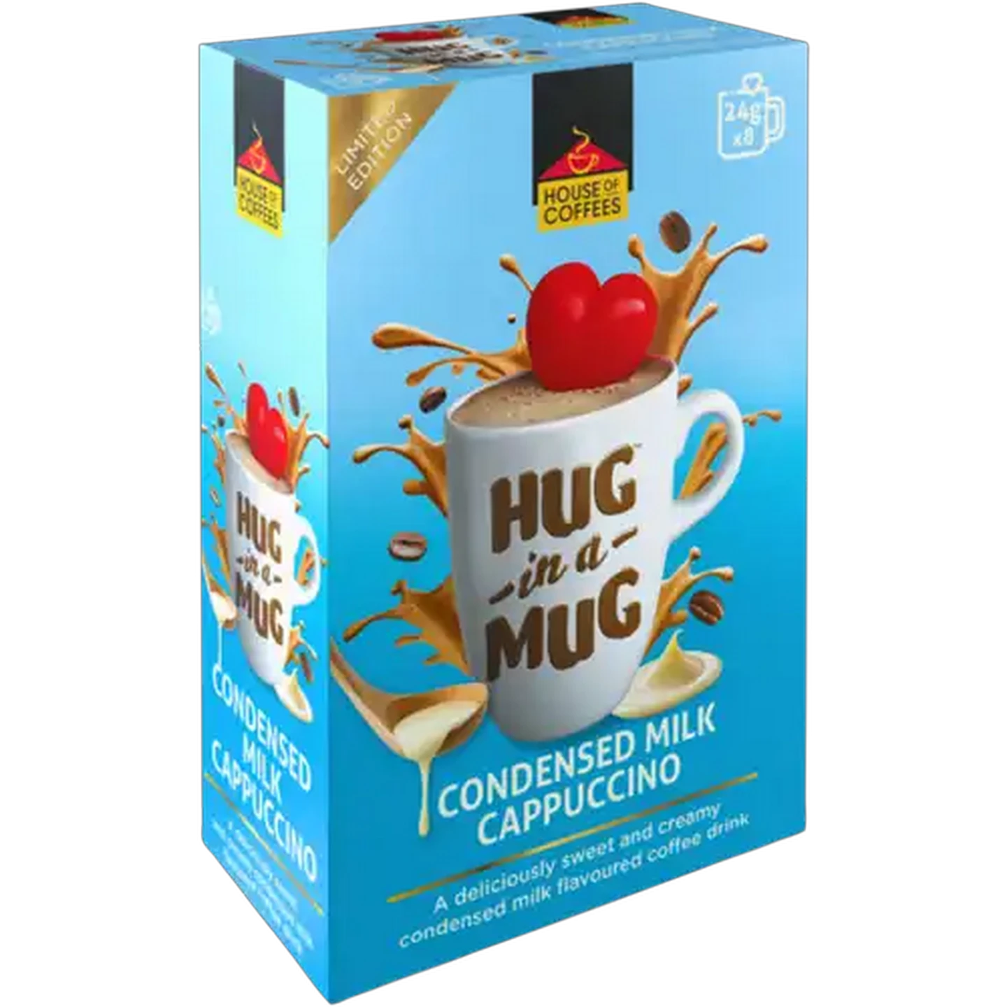 Image of House of Coffees HUG in a MUG Condensed Milk Limited Edition Cappuccino 8 x 24g