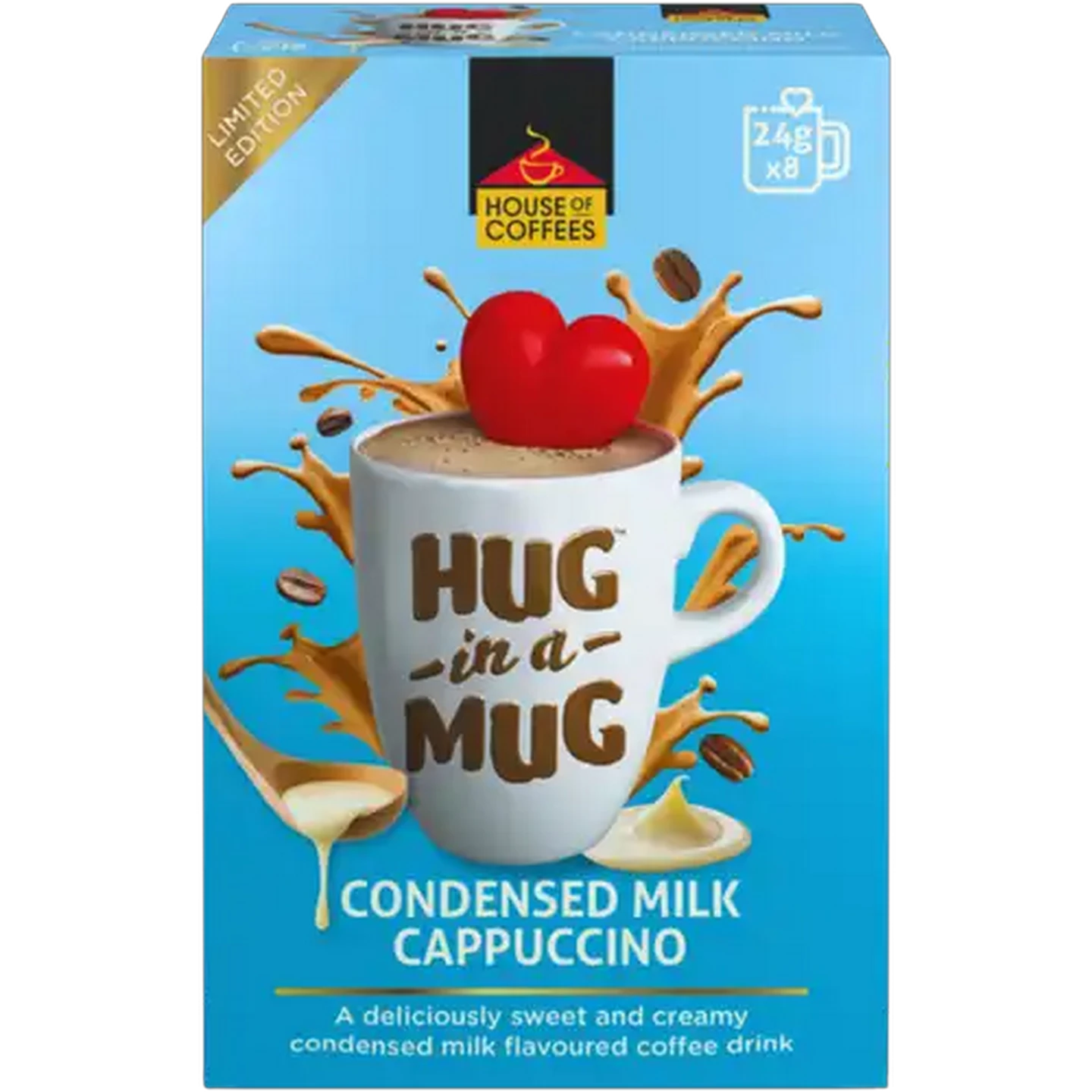 Image of House of Coffees HUG in a MUG Condensed Milk Limited Edition Cappuccino 8 x 24g