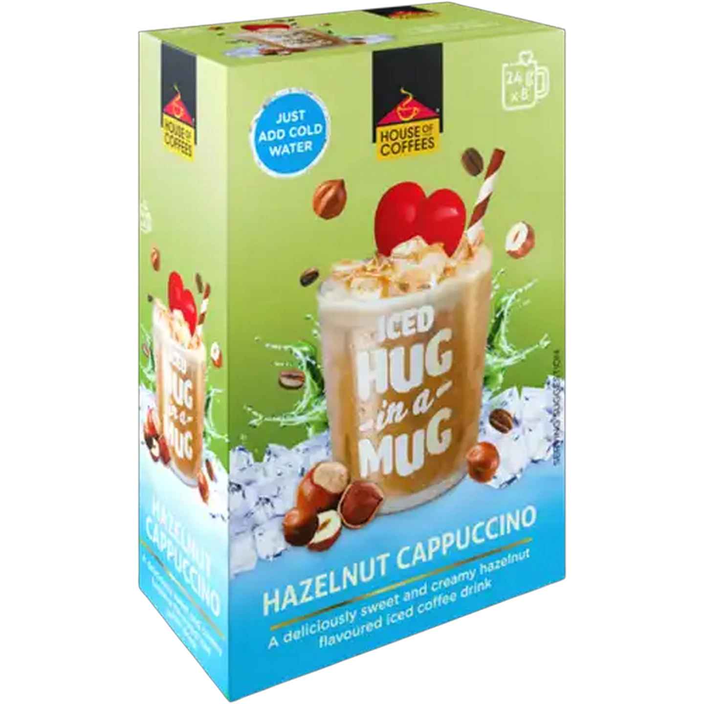 Image of House of Coffees HUG in a MUG Hazelnut Iced Cappuccino 8 x 24g