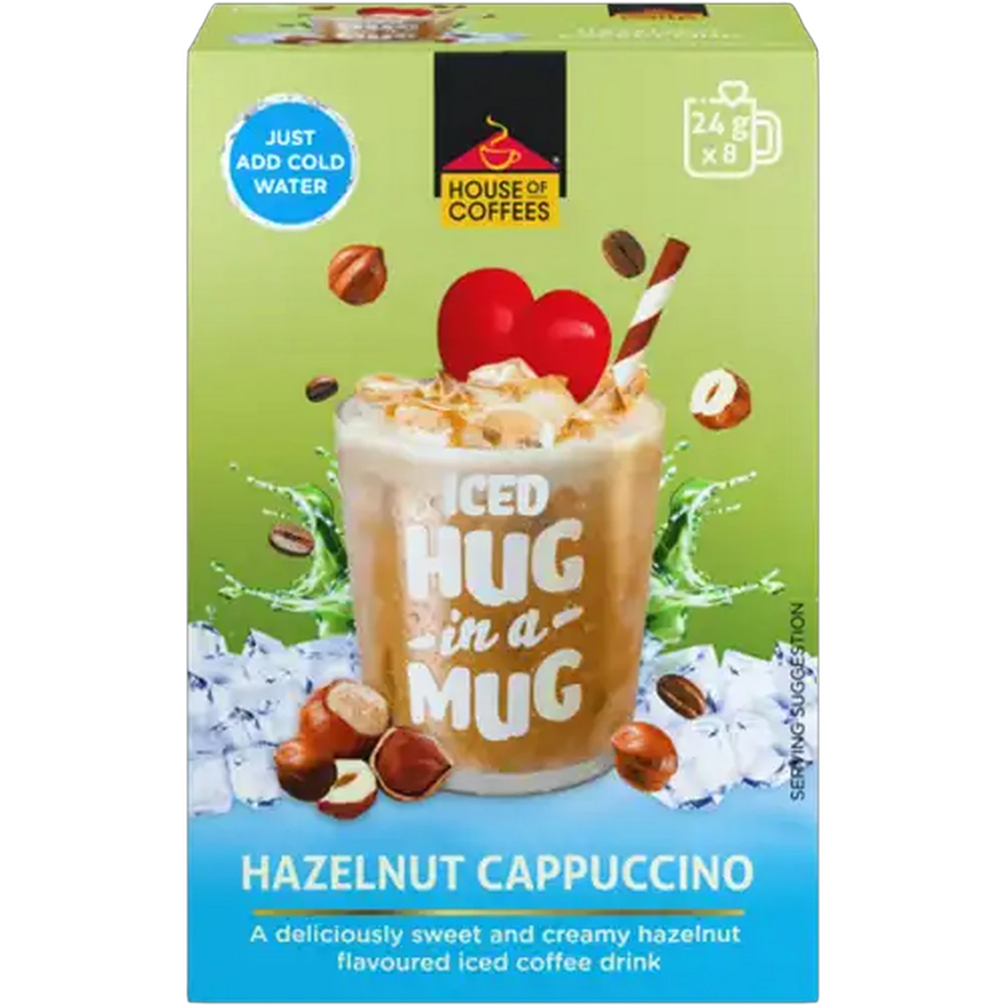 Image of House of Coffees HUG in a MUG Hazelnut Iced Cappuccino 8 x 24g