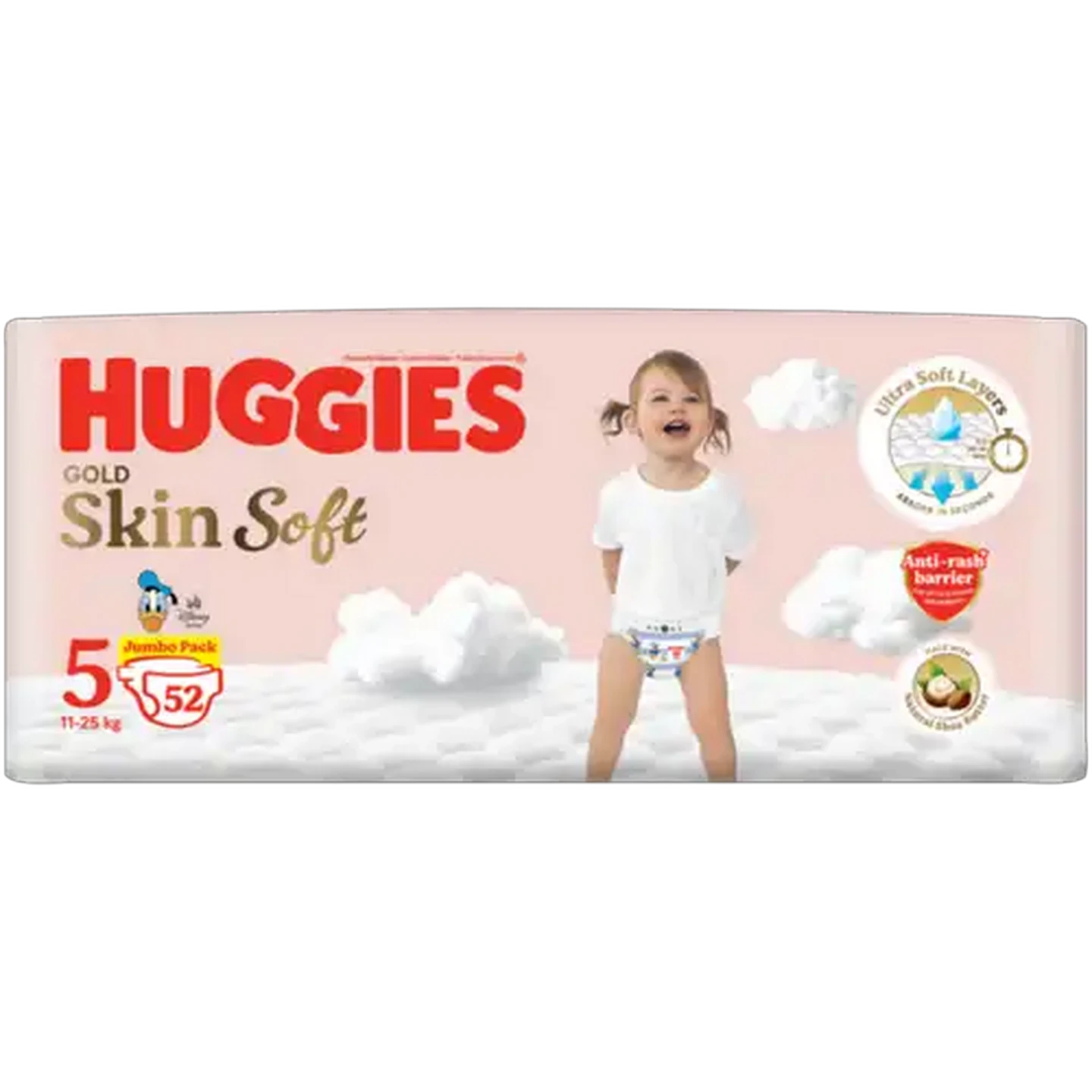 Image of Huggies Gold Size 5 Skin Soft Disposable Nappies 52 Pack