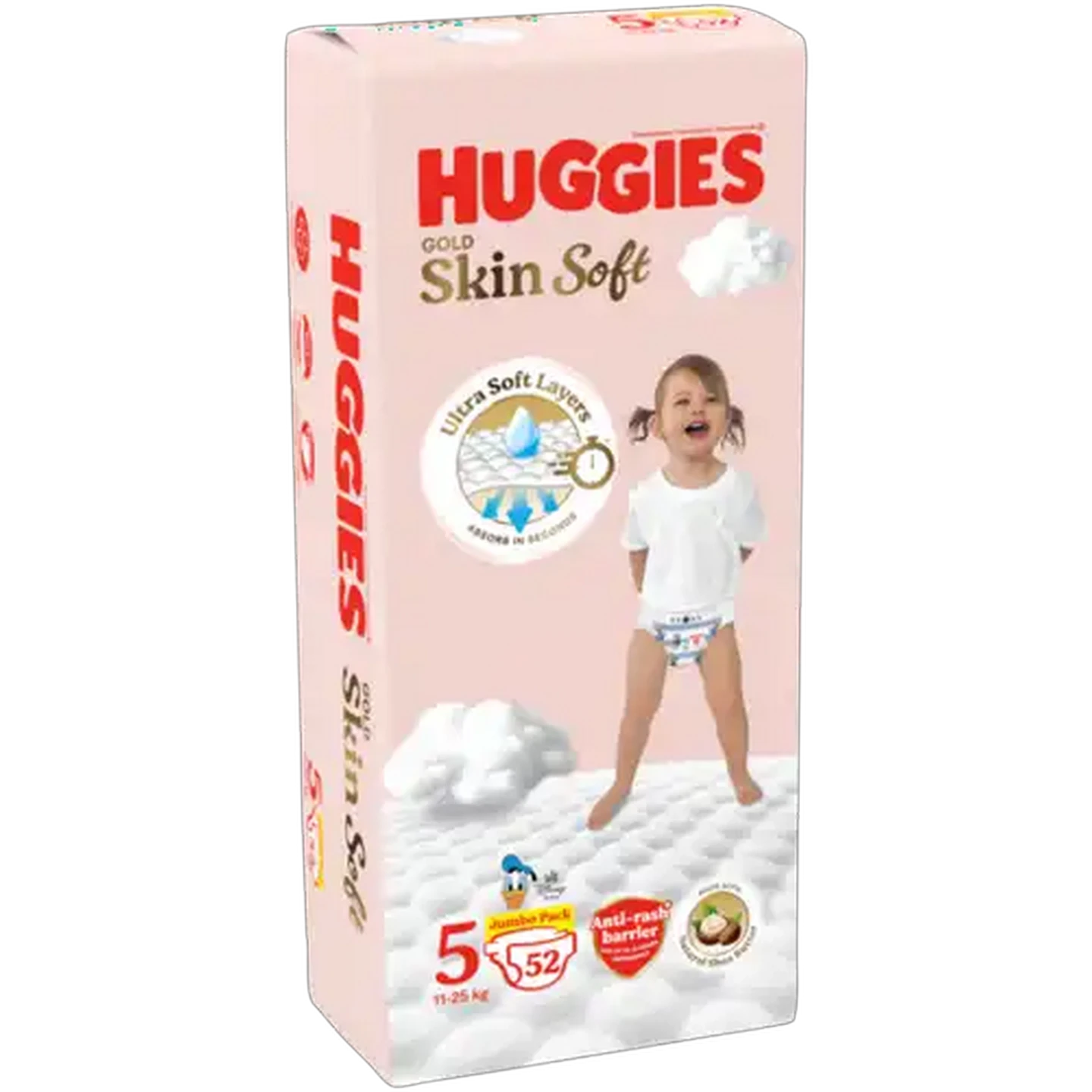 Image of Huggies Gold Size 5 Skin Soft Disposable Nappies 52 Pack