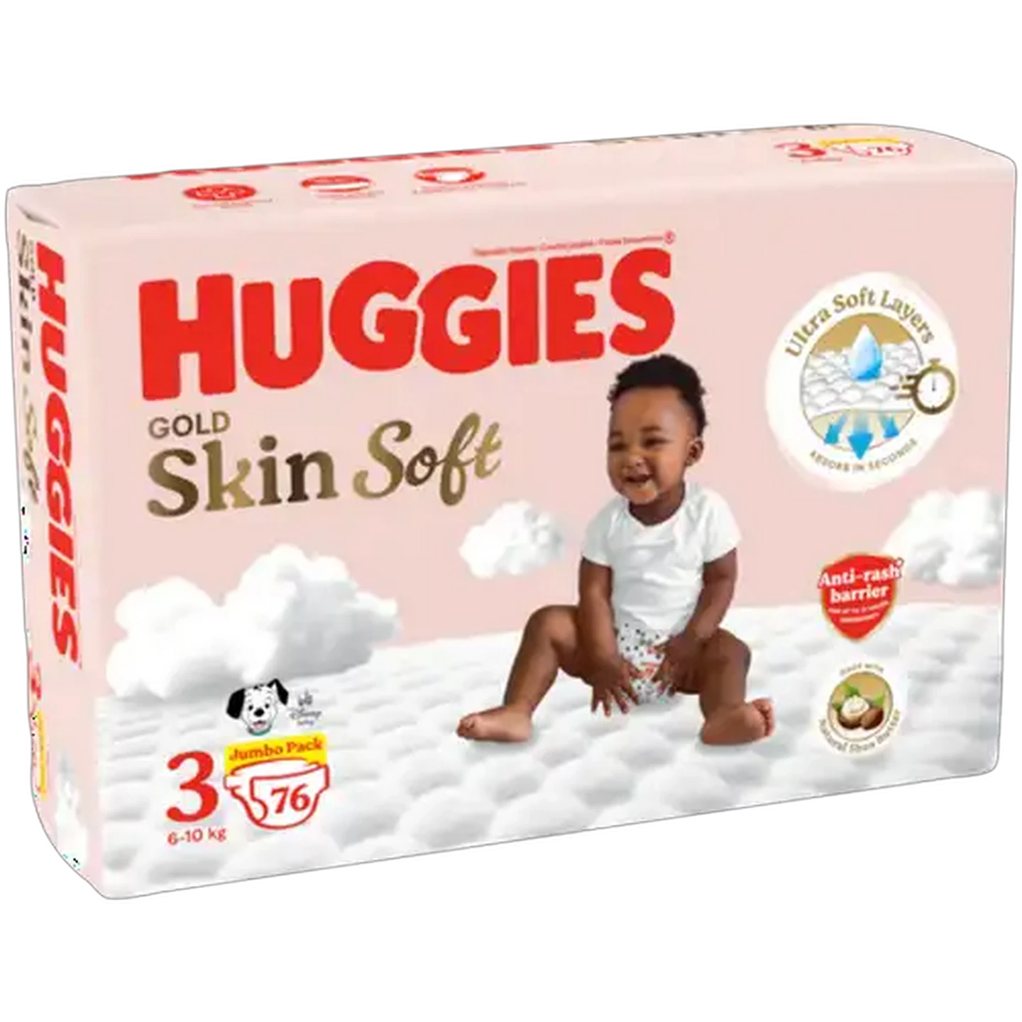 Image of Huggies Gold Skin Soft Size 3 Disposable Nappies 76 Pack