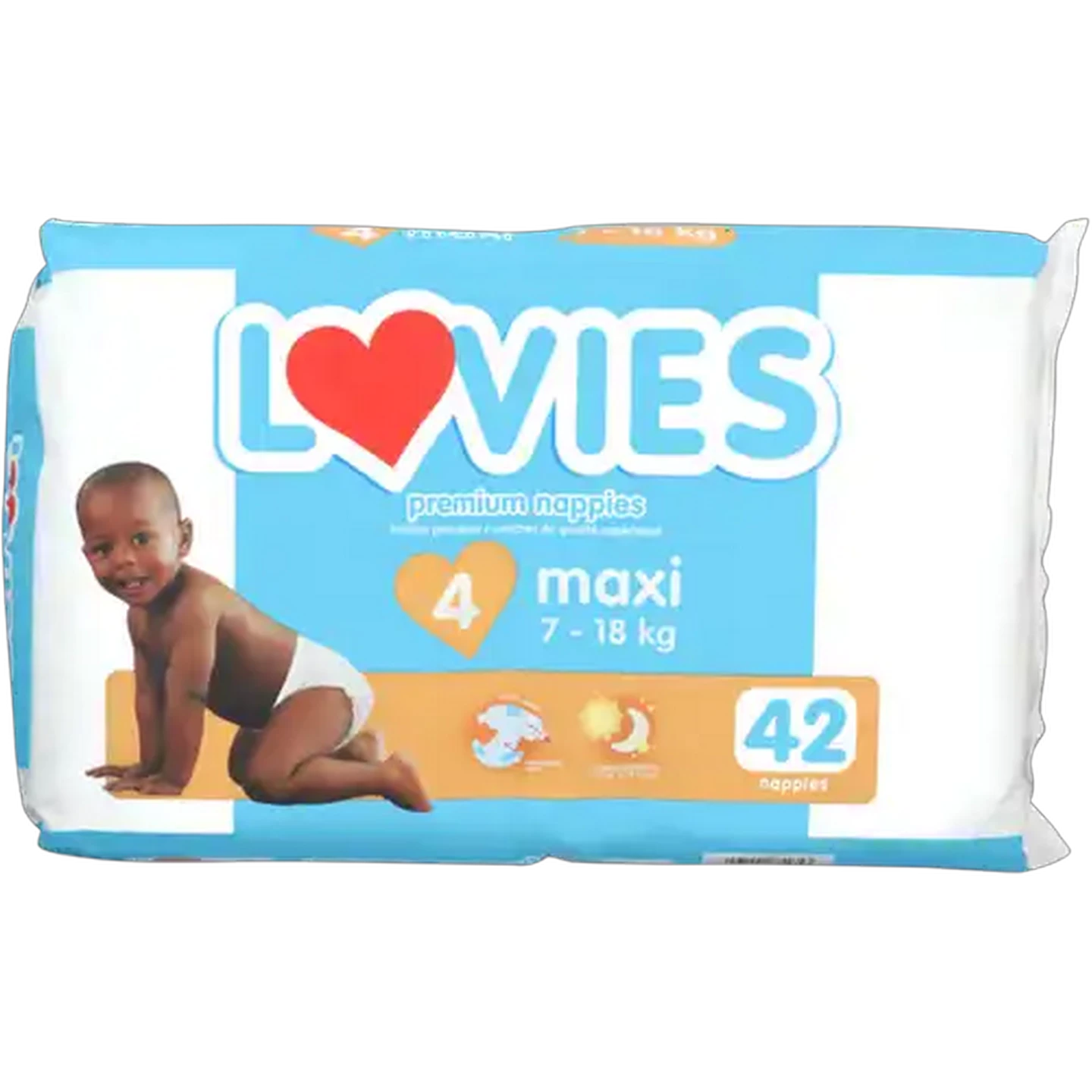 Image of Lovies Maxi Size 4 7-18kg Premium Nappies 42 Pack