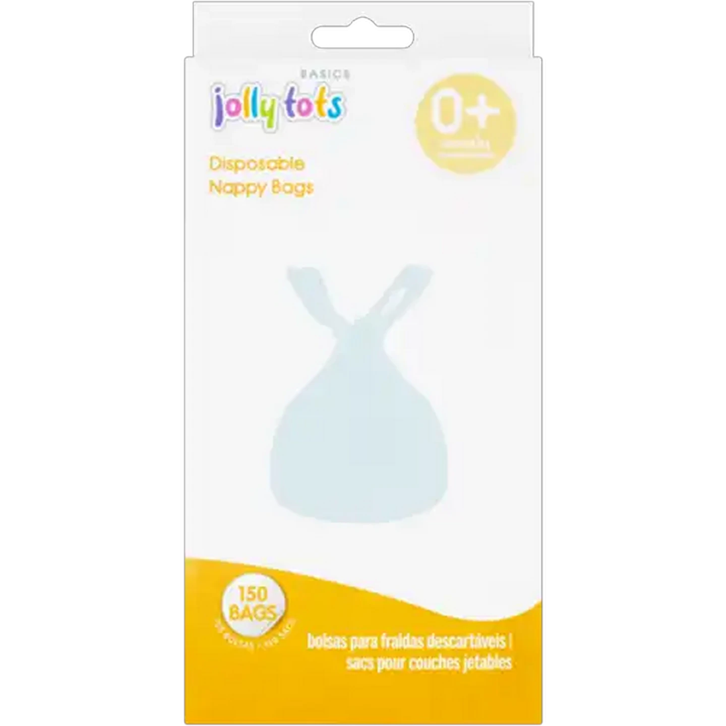 Image of Jolly Tots Basics Disposable Nappy Bags 150-Pack
