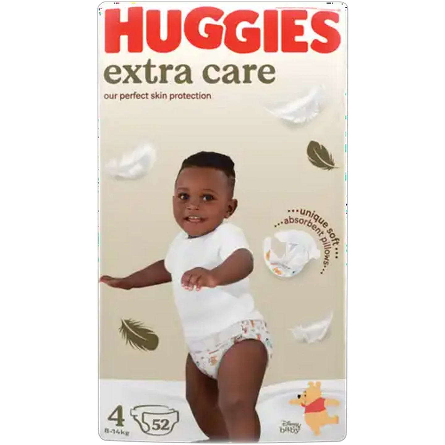 Image of Huggies Extra Care Size 4 Diapers 52 Pack (8-14kg)