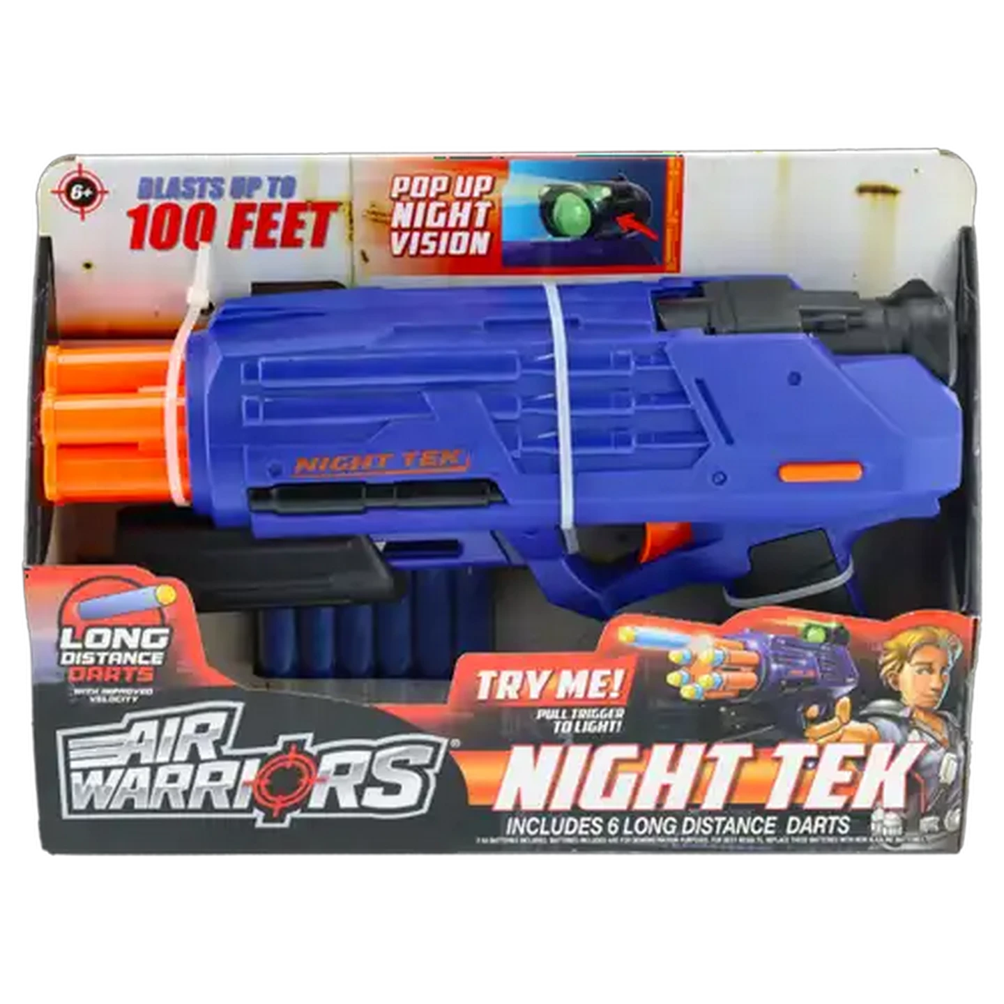 Image of Air Warriors Night Tek Dart Gun With Darts Set 7 Pack