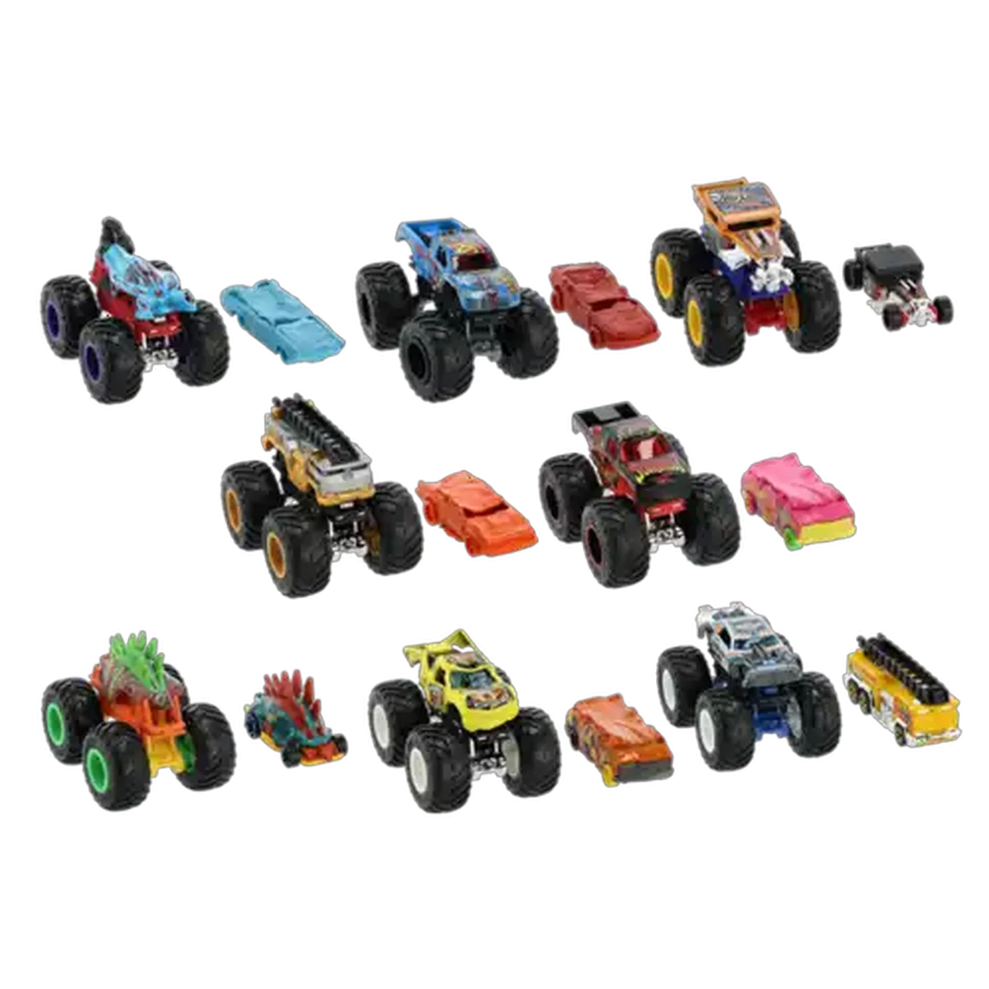 Image of Hot Wheels Monster Truck With Giant Wheels And Die-Cast Car 1:64 (Type May Vary)