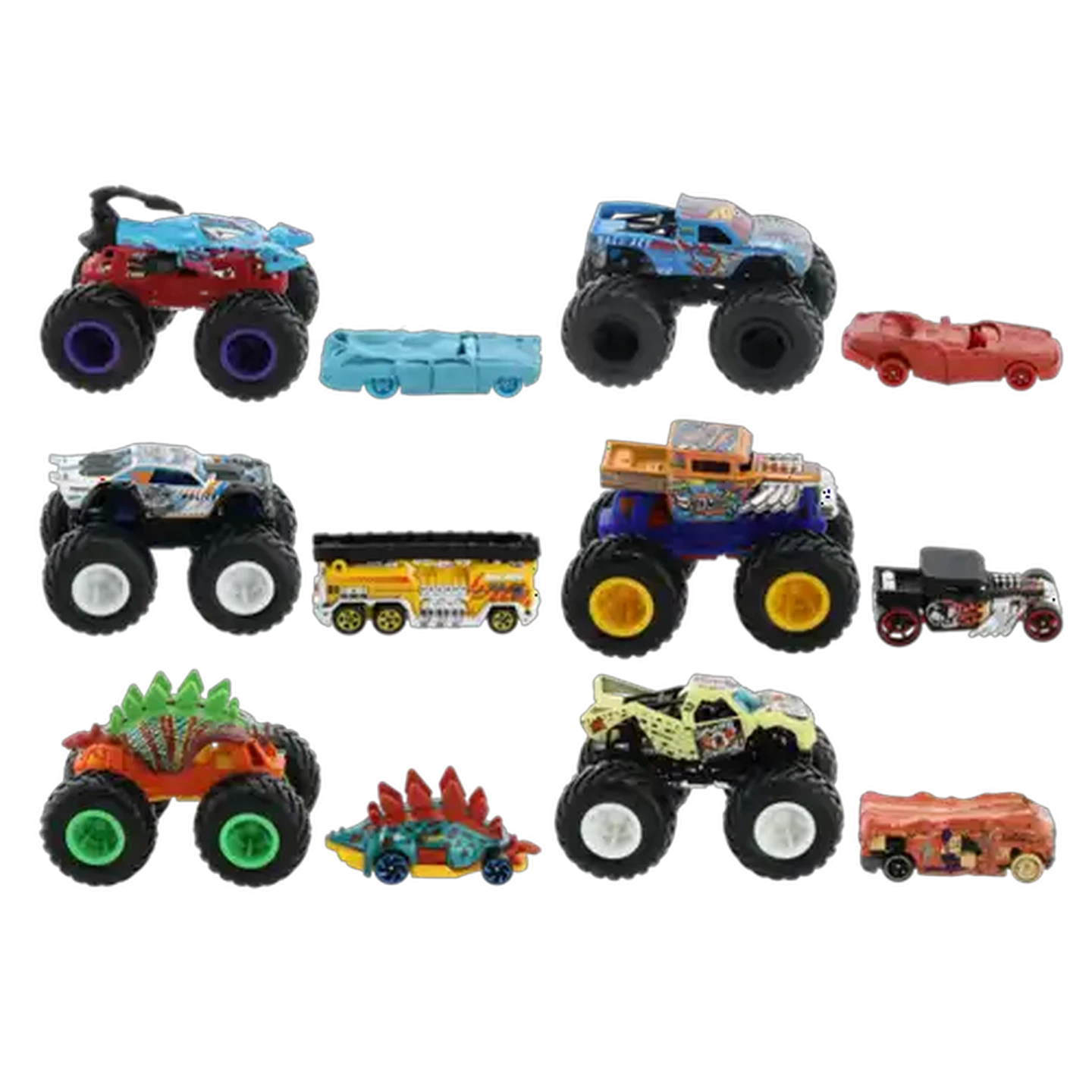 Image of Hot Wheels Monster Truck With Giant Wheels And Die-Cast Car 1:64 (Type May Vary)