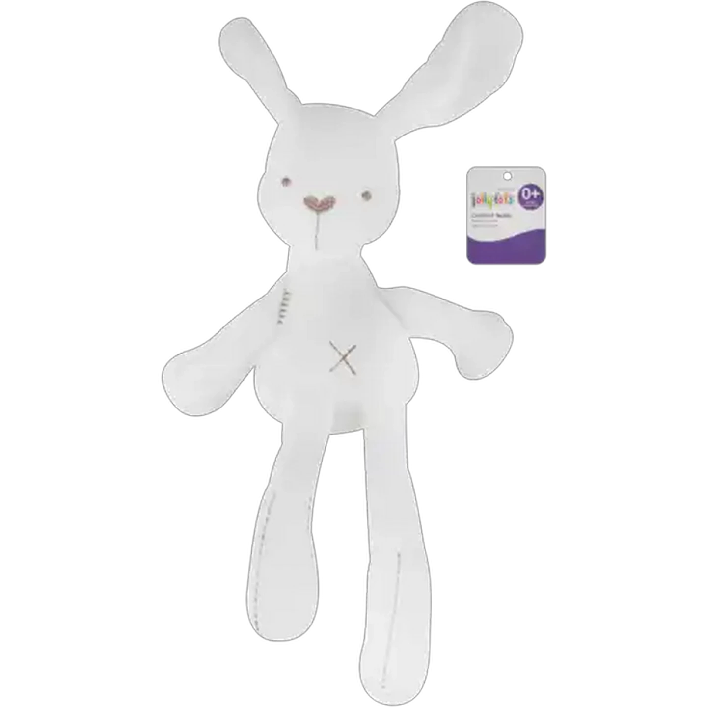 Image of Jolly Tots Basics White Plush Comfort Teddy 0 Months +