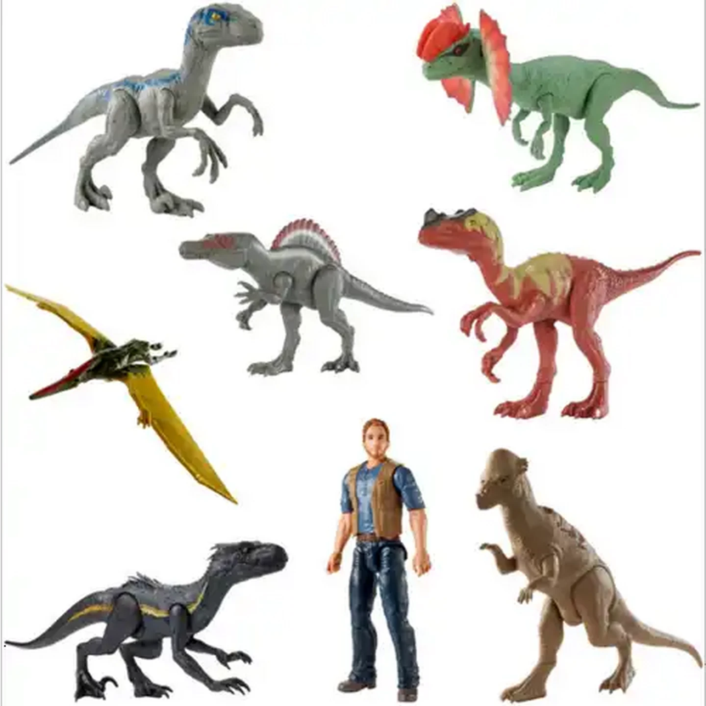 Image of Jurassic World Big Action with 12-inch Dinosaurs and Character Action Figures. (Type May Vary)