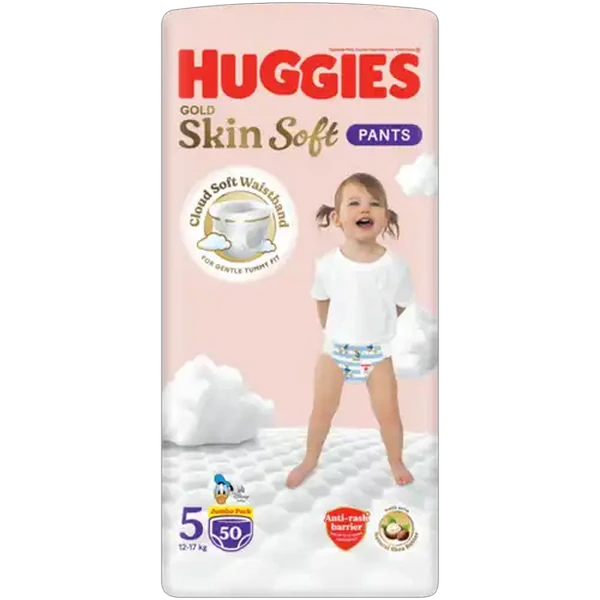 Huggies Gold Skin Soft Size 5 Disposable Nappy Pants 50 Pack