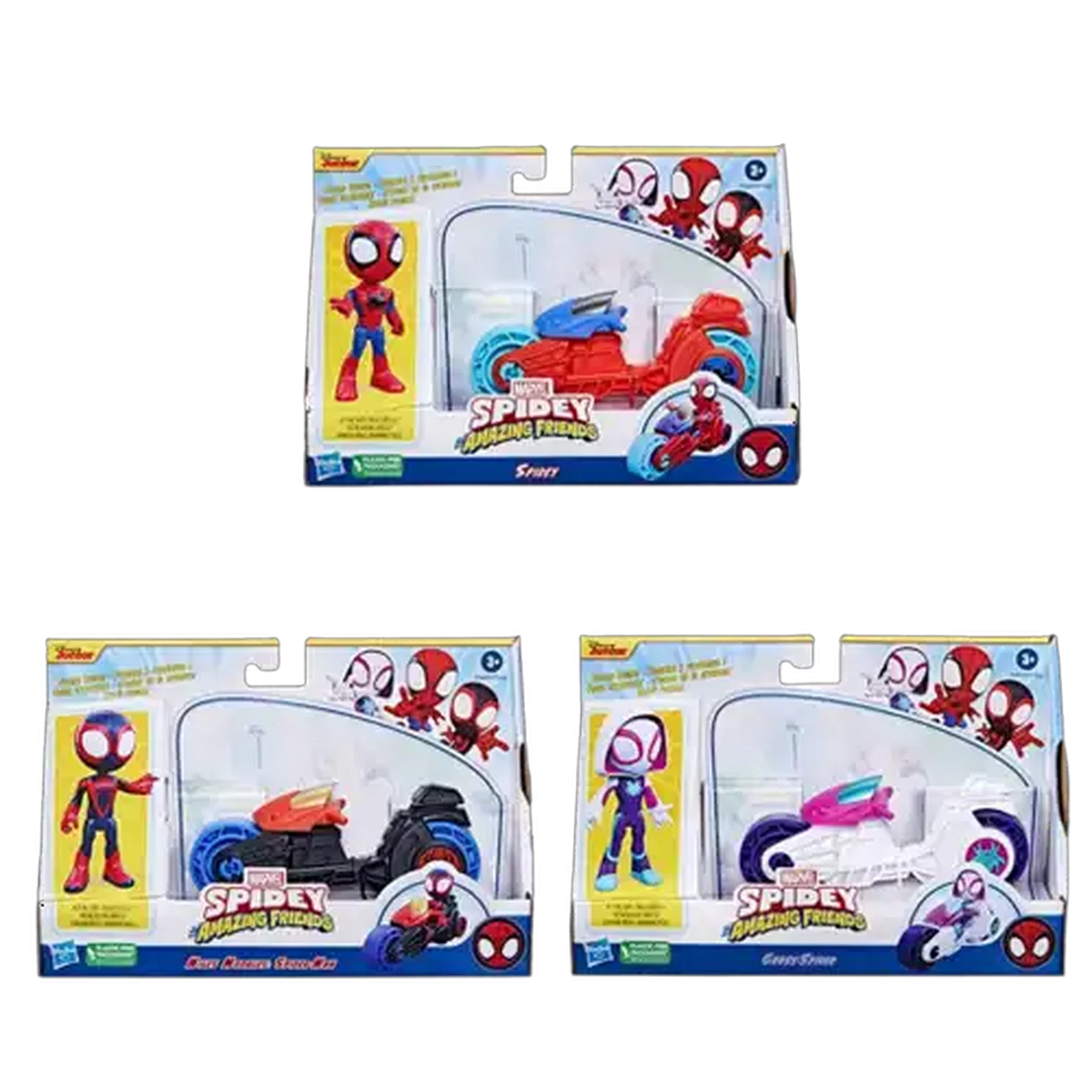Image of Marvel Spidey Hero Figure & Motorcycle (Design May Vary)