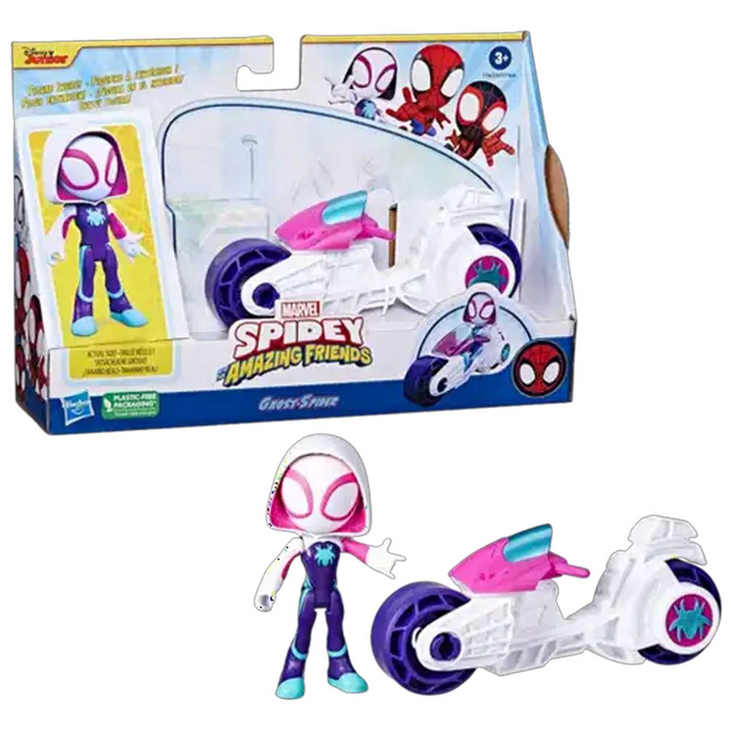 Image of Marvel Spidey Hero Figure & Motorcycle (Design May Vary)
