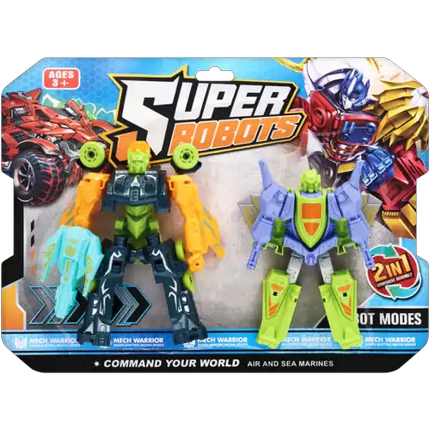 ヒーローおもちゃ Checkers Sixty60 | 2-in-1 Mech Warrior Super Robots 2 Piece (Type