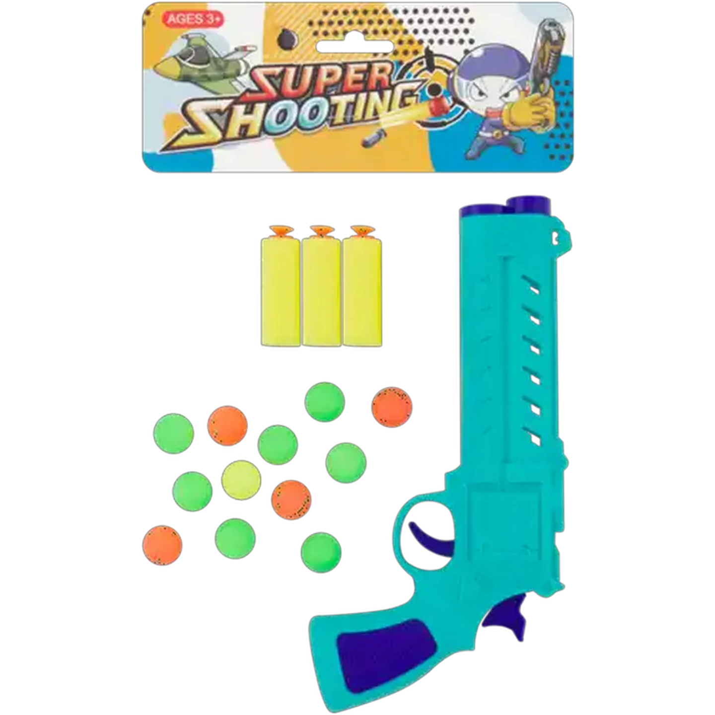 Image of Super Shooting Barrel Gun Playset 16 Piece