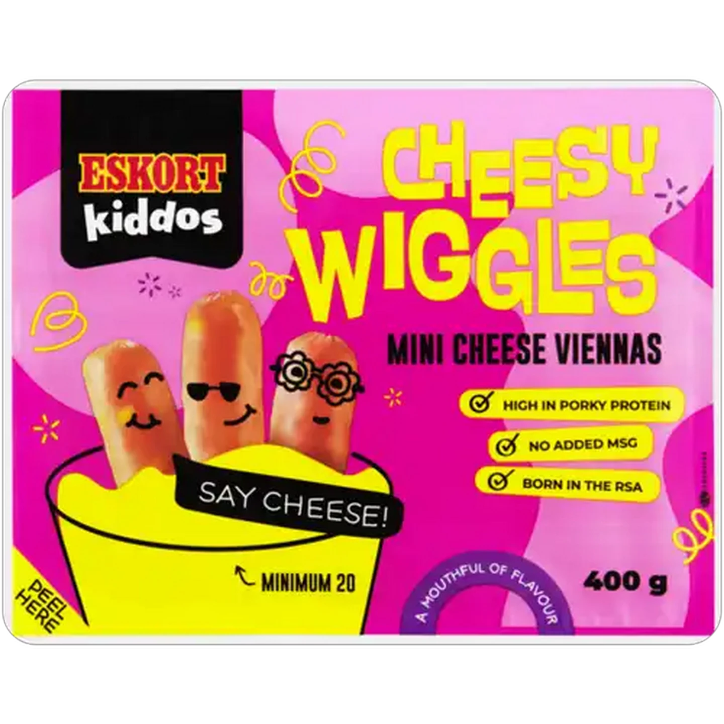 Image of Eskort Kiddos Frozen Cheesy Wiggles Mini Cheese Viennas 400g