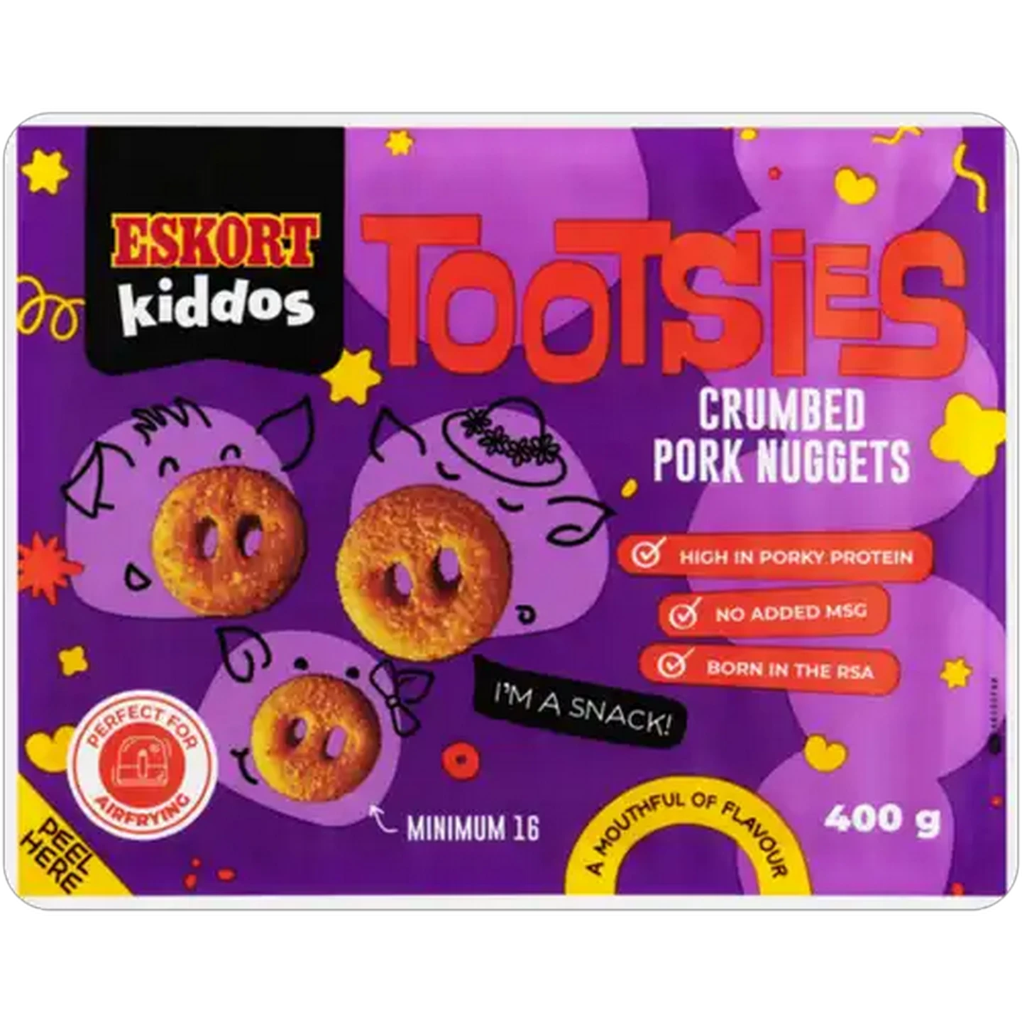 Image of Eskort Kiddos Frozen Tootsies Crumbed Pork Nuggets 400g
