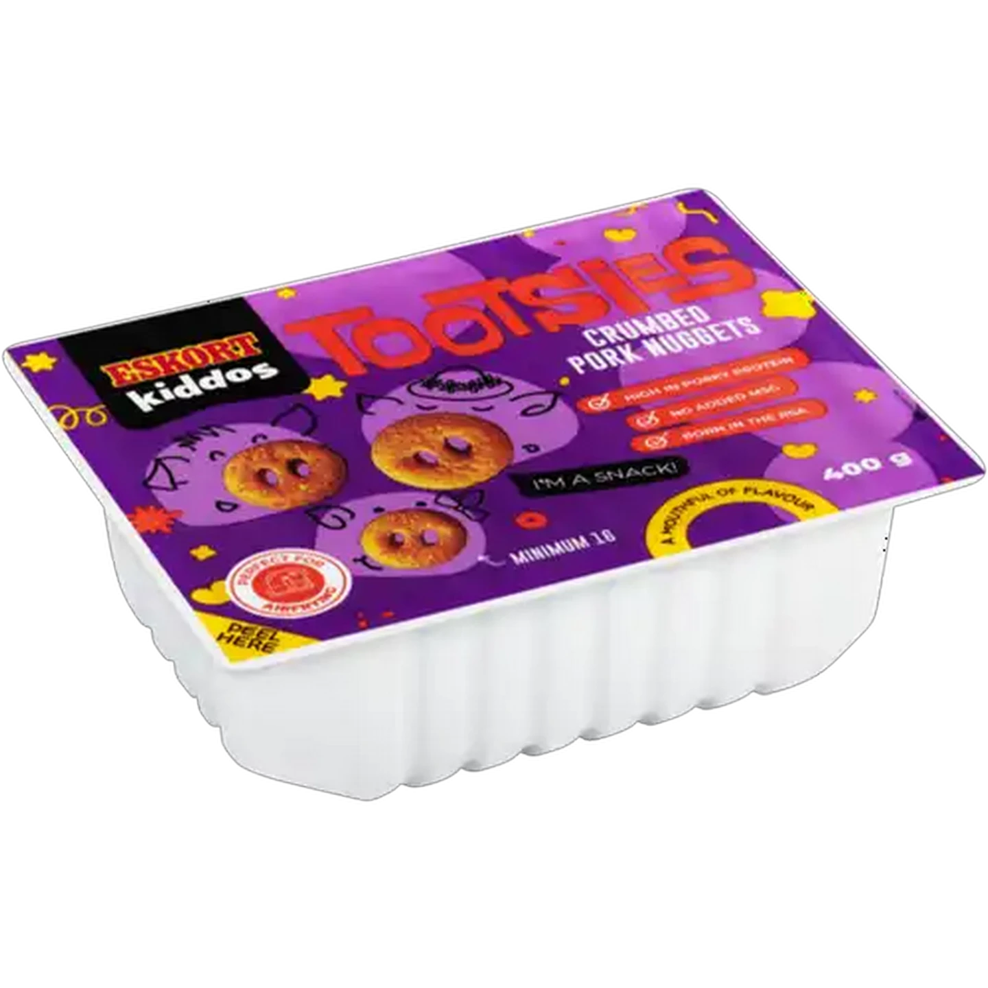 Image of Eskort Kiddos Frozen Tootsies Crumbed Pork Nuggets 400g