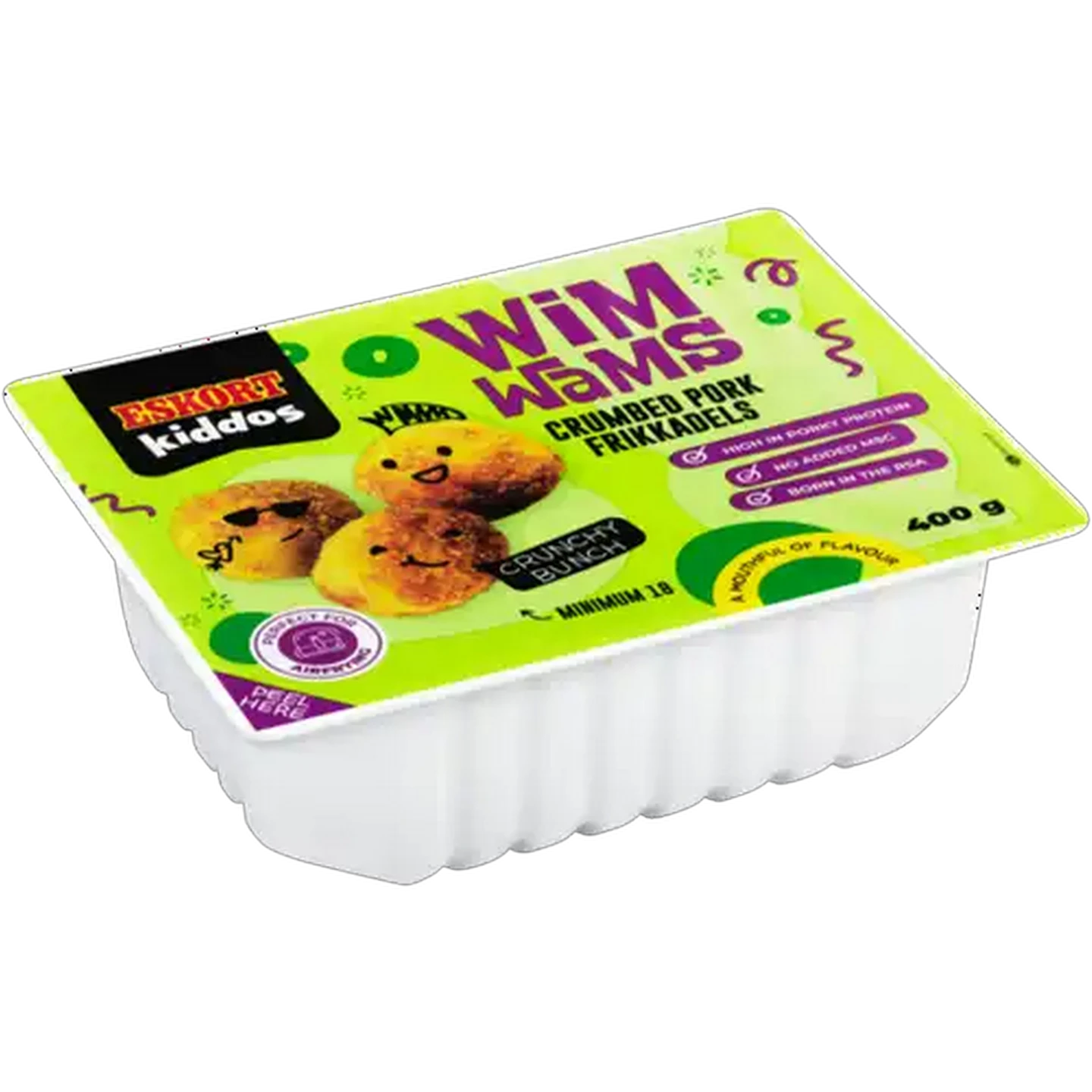 Image of Eskort Kiddos Frozen Wim Wams Crumbed Pork Frikkadels 400g