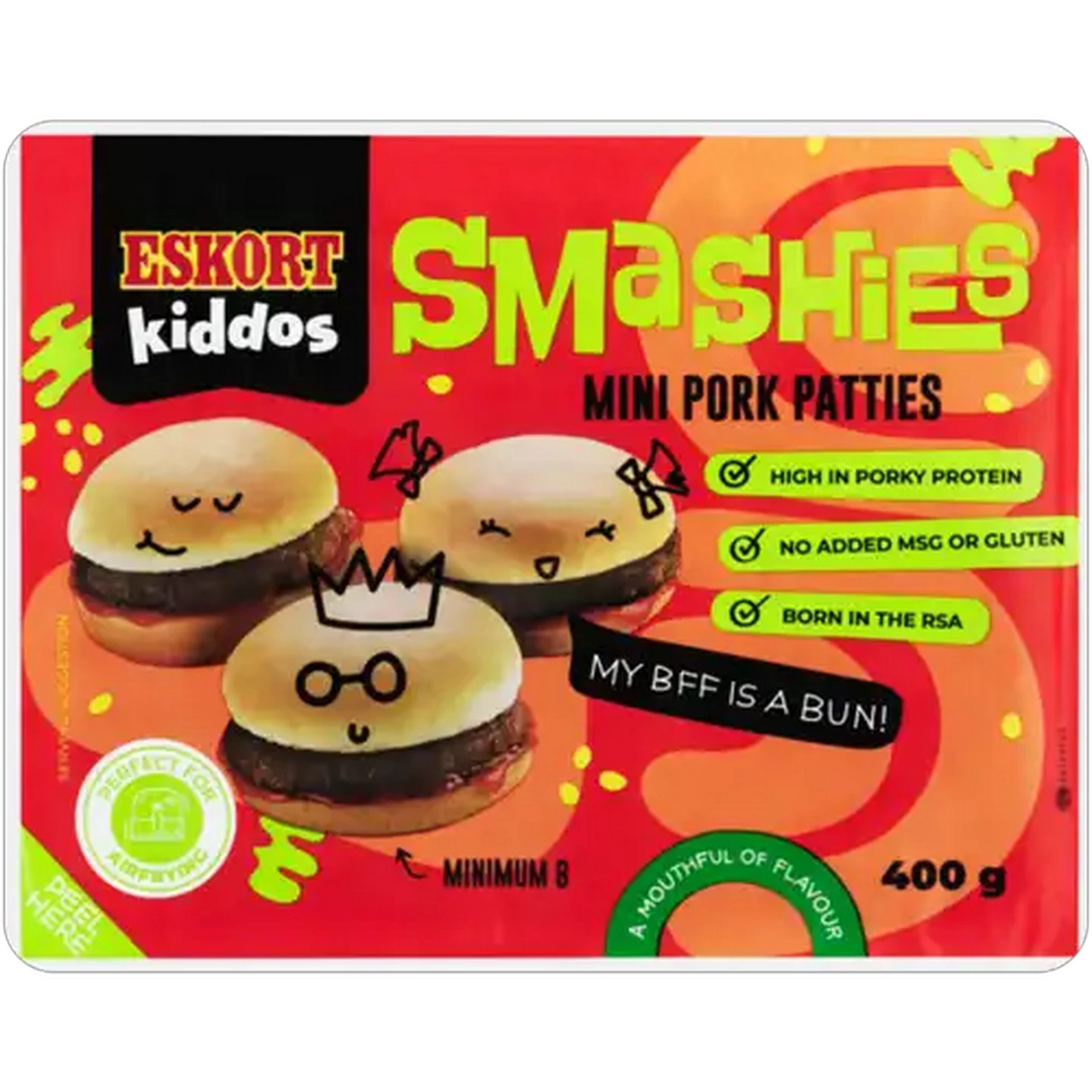 Image of Eskort Kiddos Frozen Smashies Mini Pork Patties 400g
