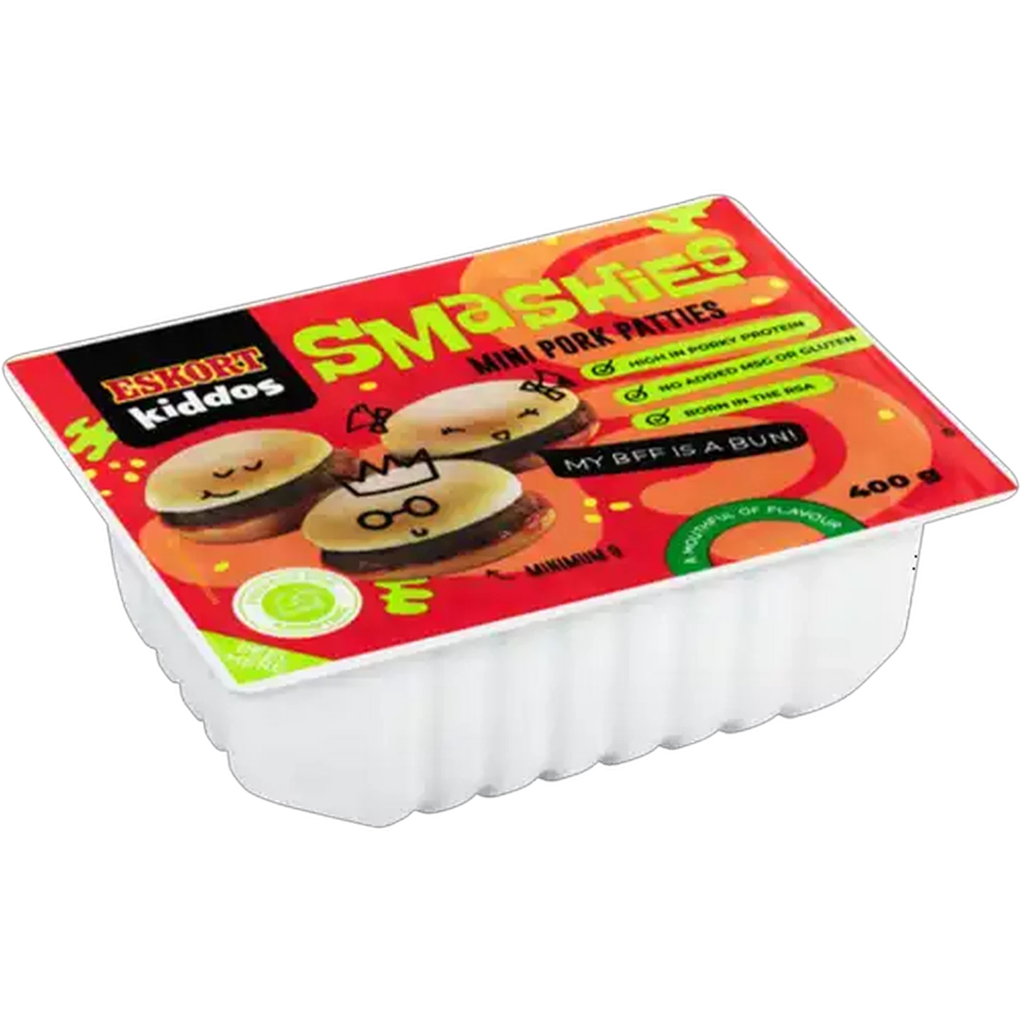 Image of Eskort Kiddos Frozen Smashies Mini Pork Patties 400g