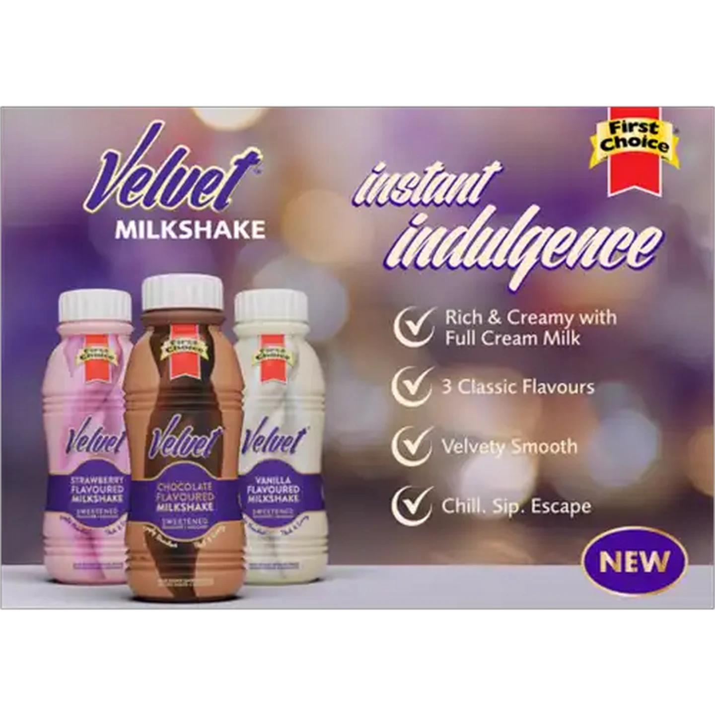 Image of First Choice Velvet Vanilla Flavoured Milkshake 275ml